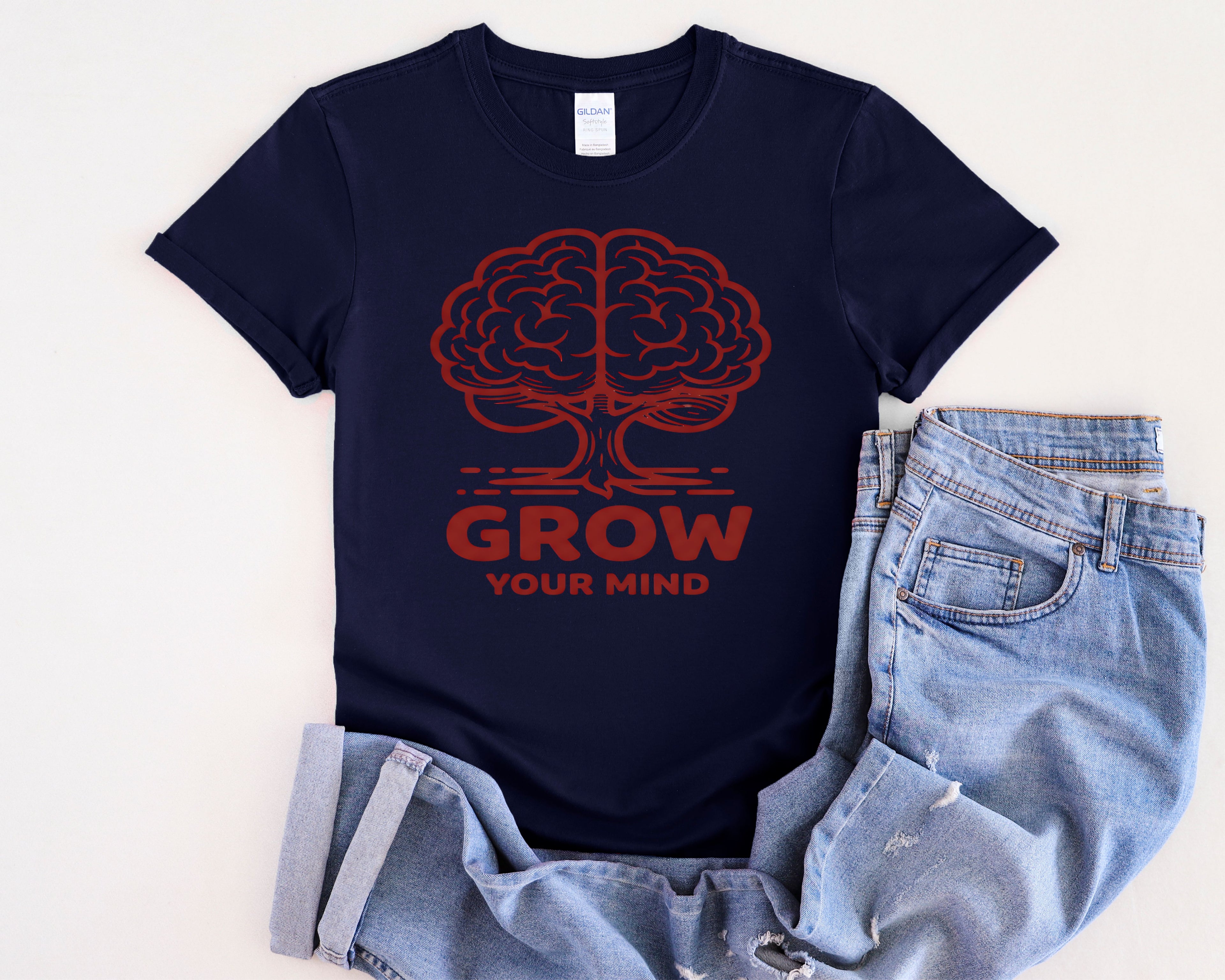 Grow Your Mind brain tree T-Shirt