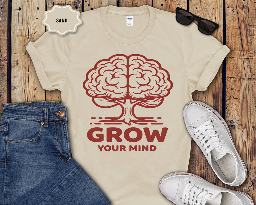 Grow Your Mind brain tree T-Shirt