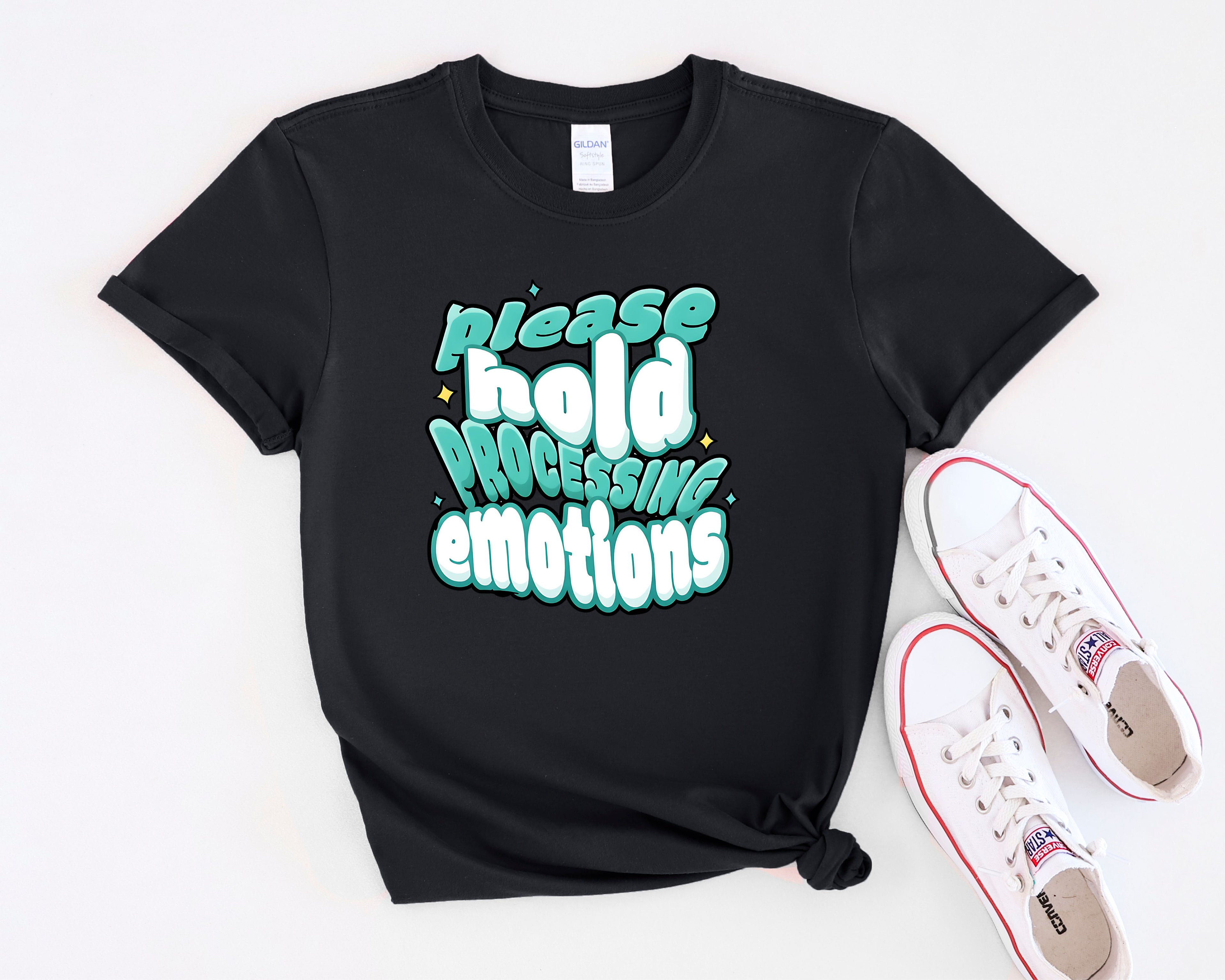 Please Hold Processing Emotions Mental Health T-Shirt