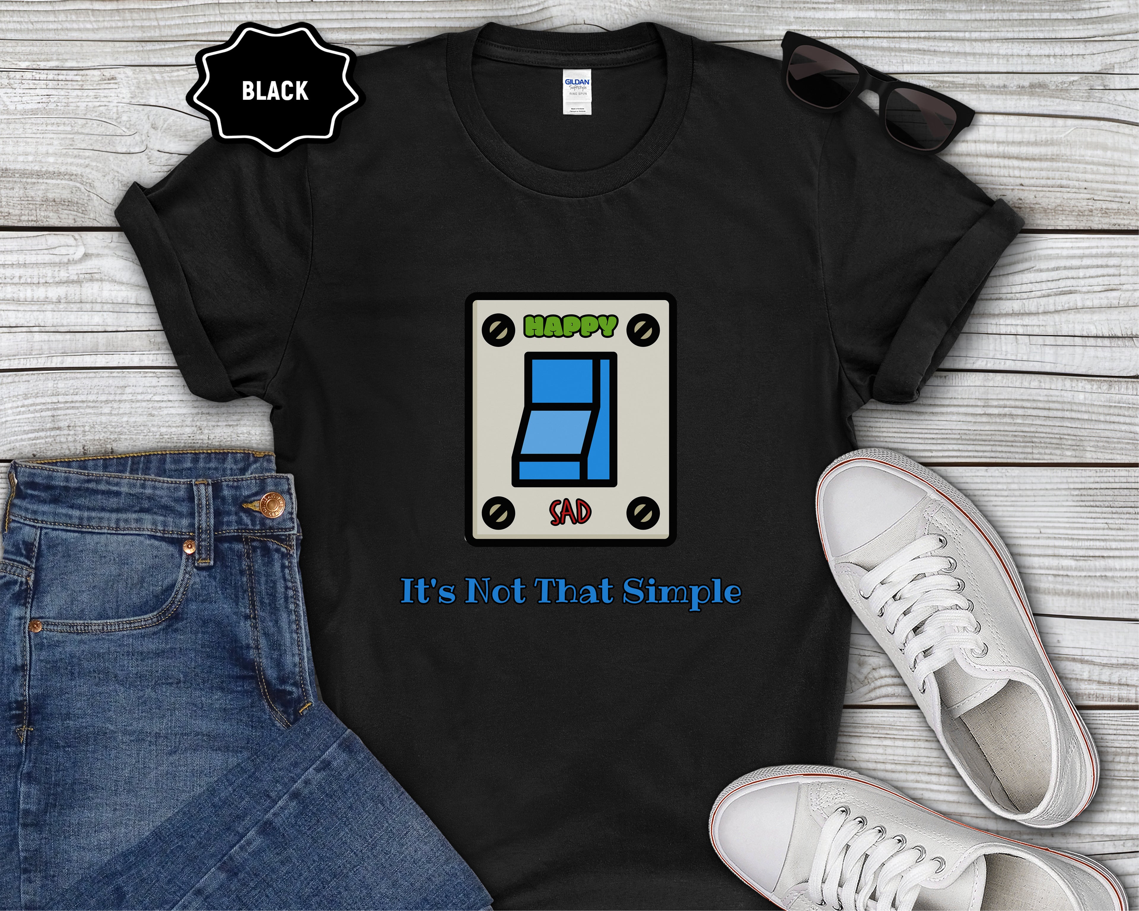 Happy Sad Switch Mood Switch It's Not That Simple T-Shirt