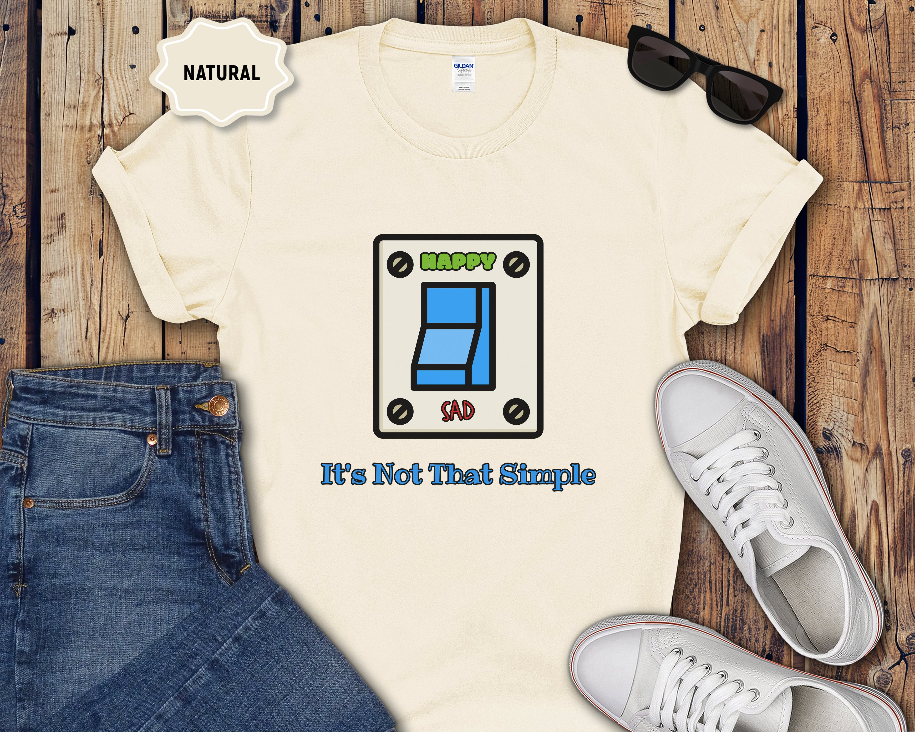 Happy Sad Switch Mood Switch It's Not That Simple T-Shirt