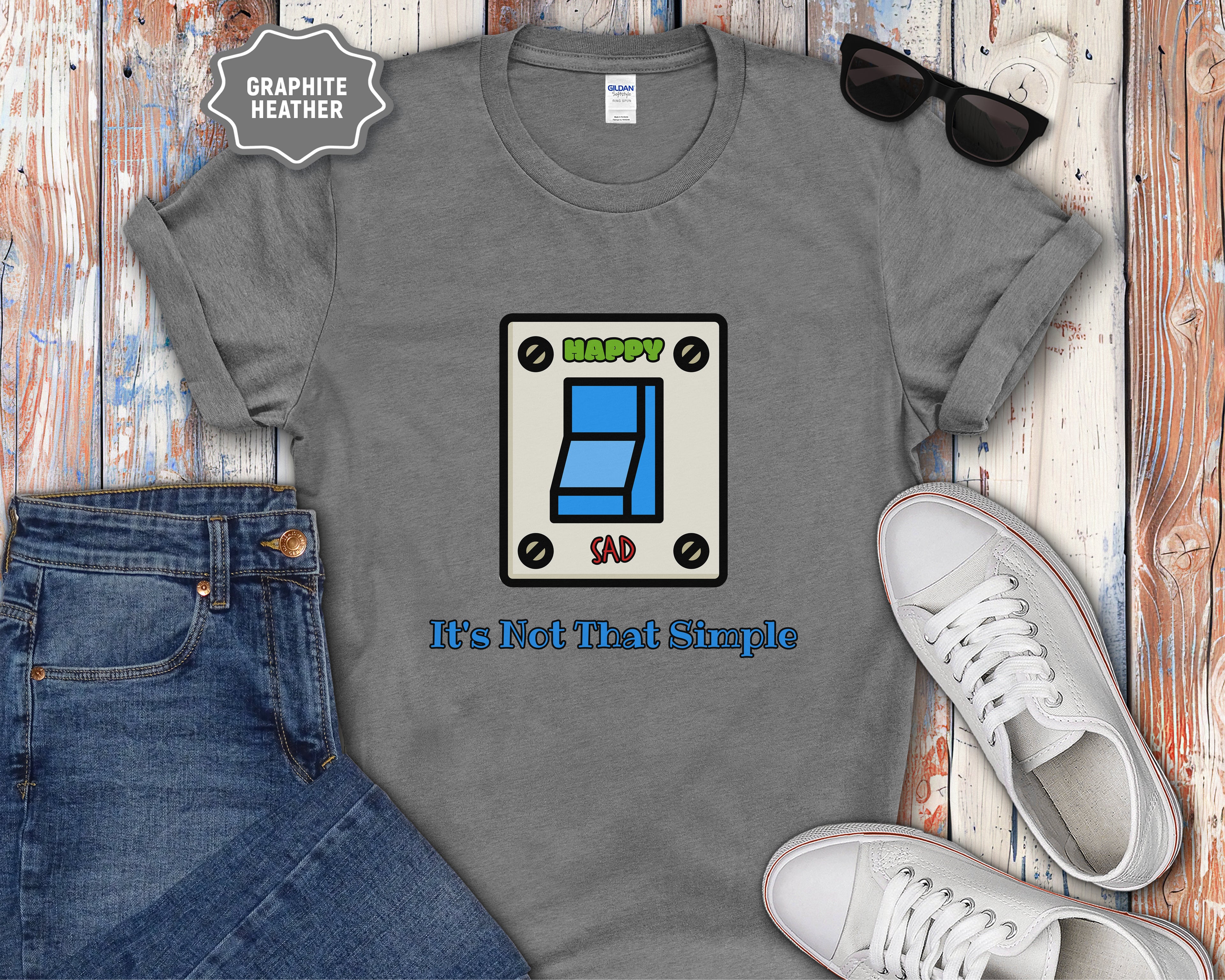Happy Sad Switch Mood Switch It's Not That Simple T-Shirt