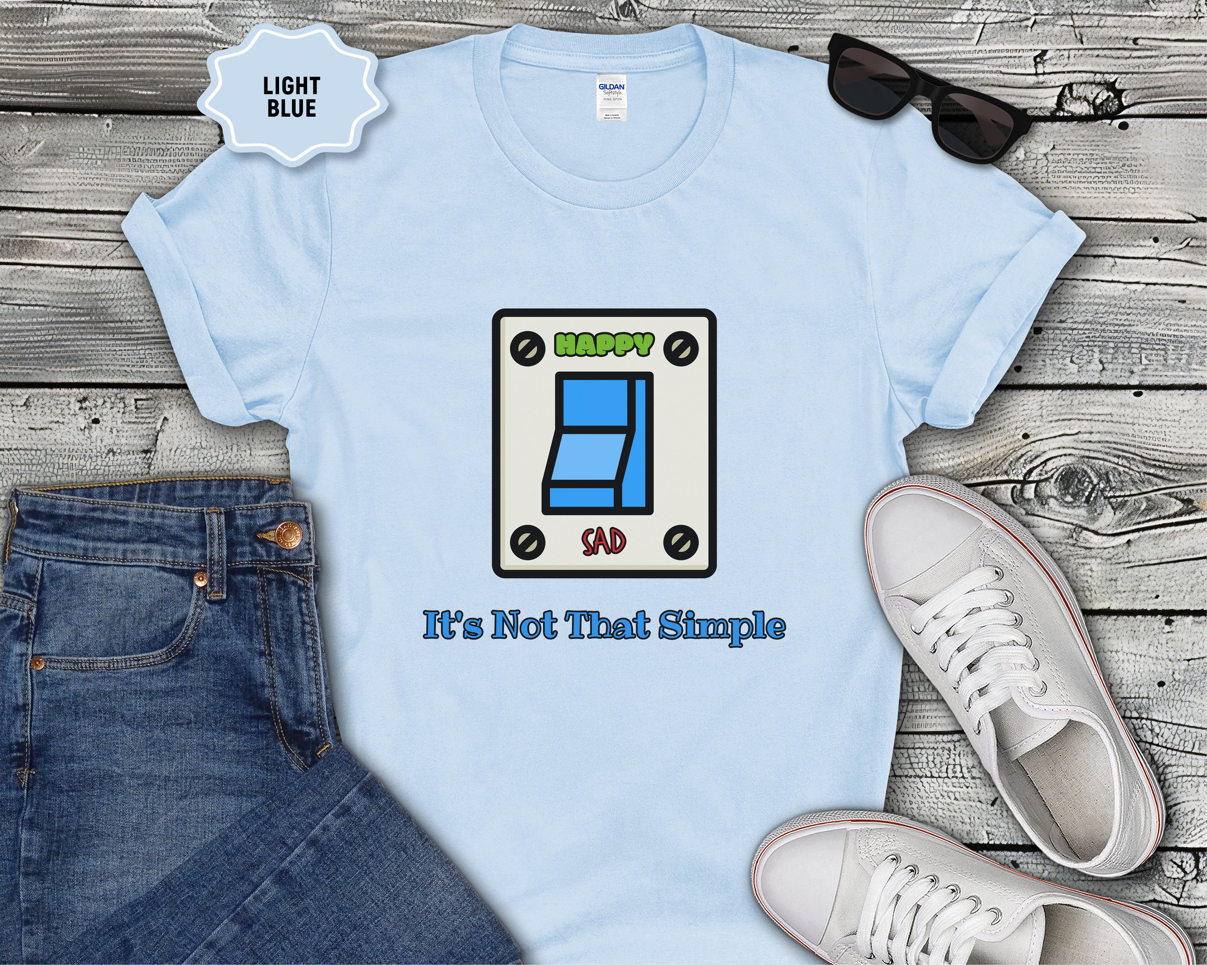 Happy Sad Switch Mood Switch It's Not That Simple T-Shirt