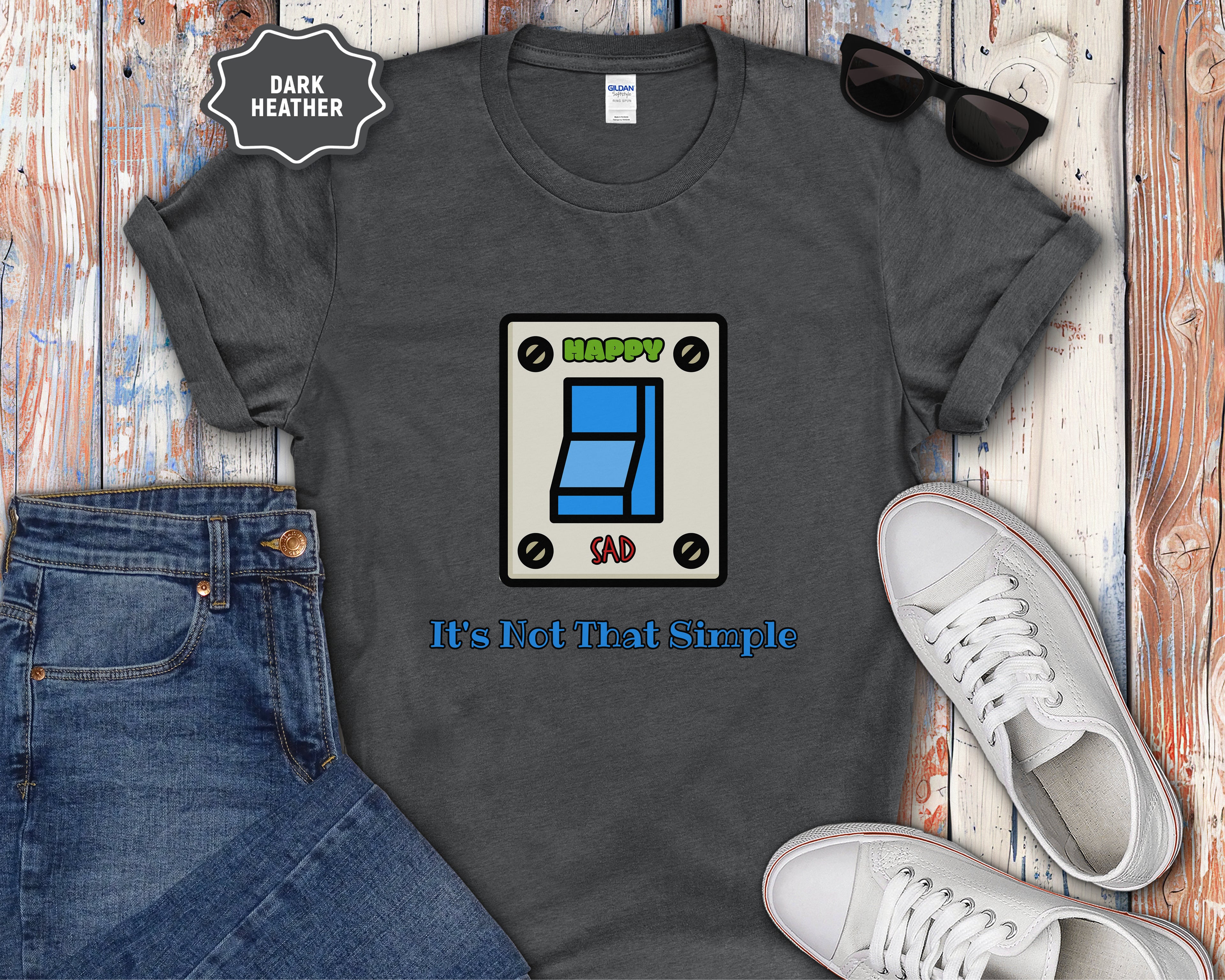 Happy Sad Switch Mood Switch It's Not That Simple T-Shirt