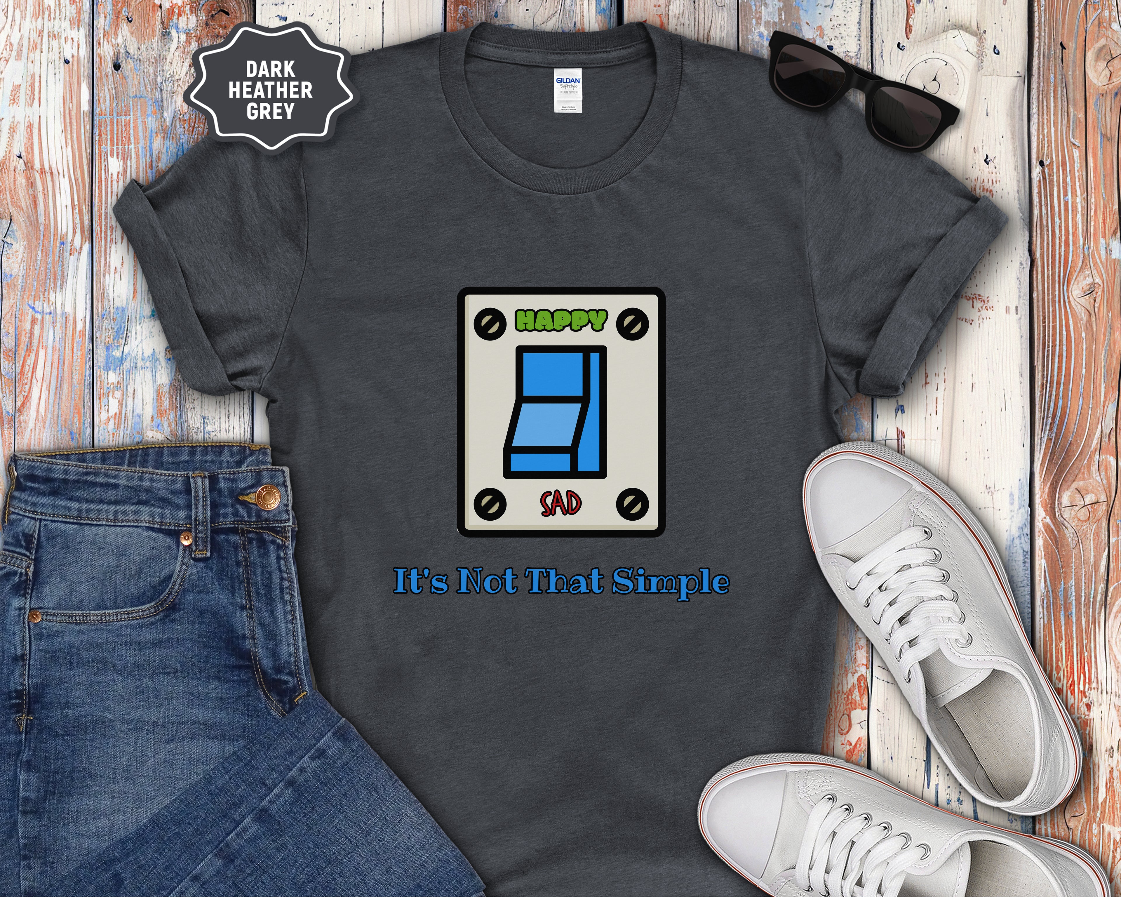 Happy Sad Switch Mood Switch It's Not That Simple T-Shirt