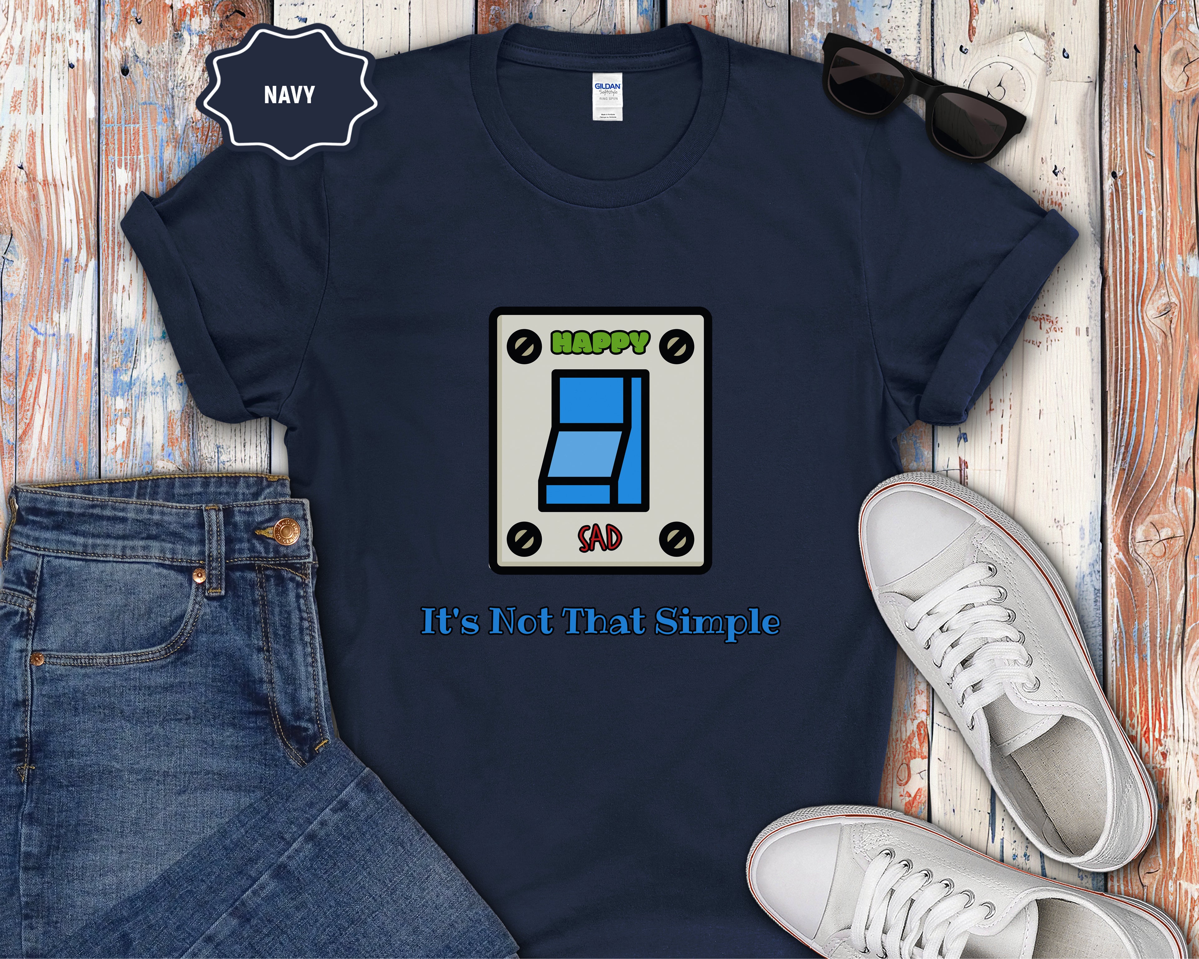 Happy Sad Switch Mood Switch It's Not That Simple T-Shirt