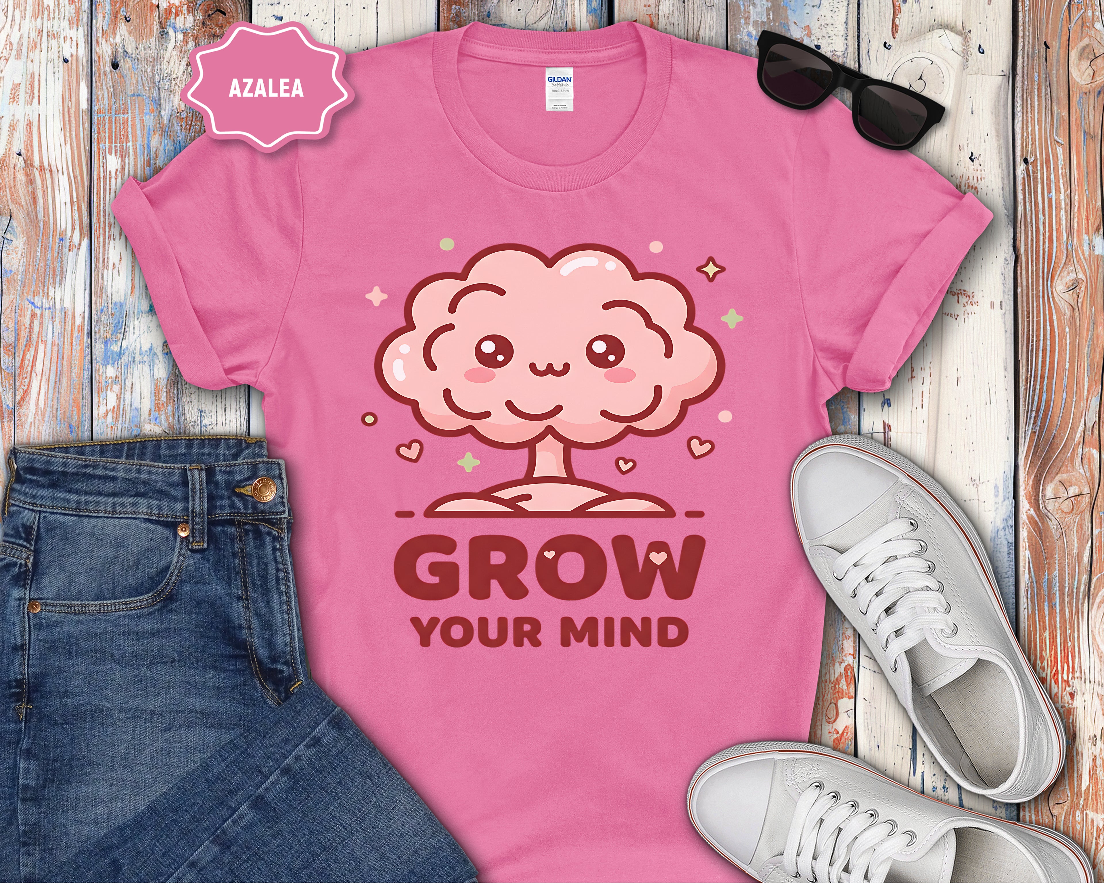 Kawaii Brain Tree Grow Your Mind T-Shirt