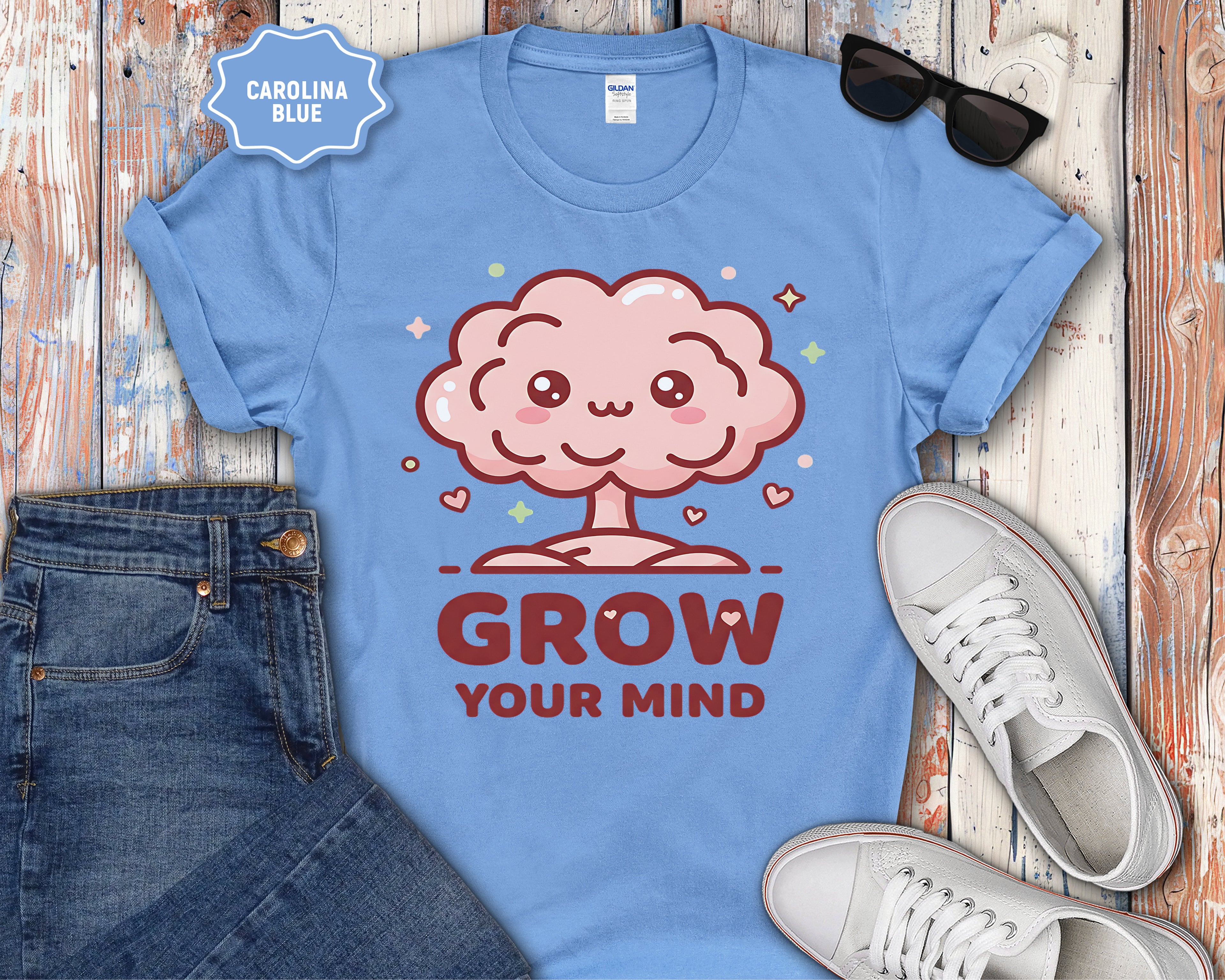 Kawaii Brain Tree Grow Your Mind T-Shirt