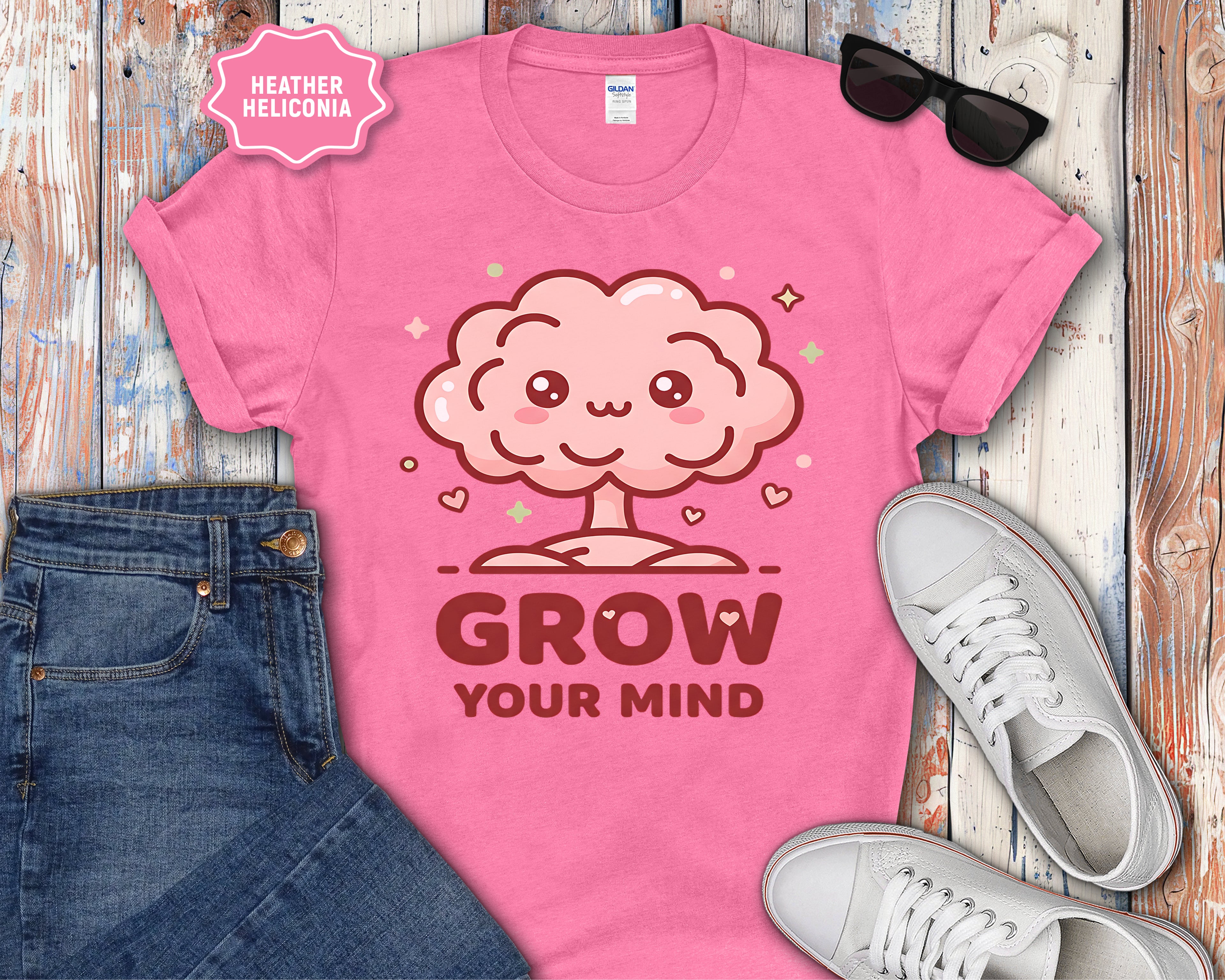 Kawaii Brain Tree Grow Your Mind T-Shirt