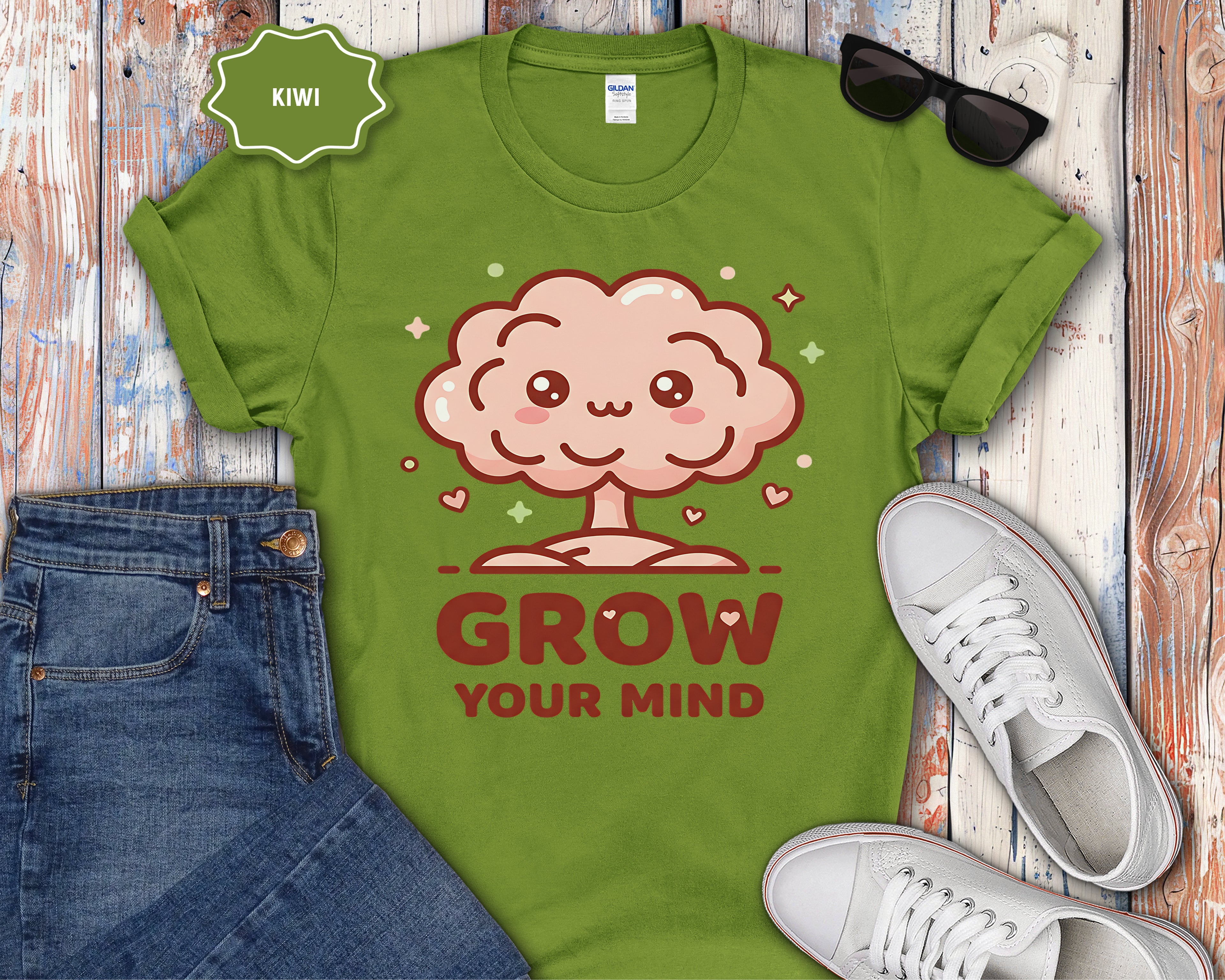 Kawaii Brain Tree Grow Your Mind T-Shirt