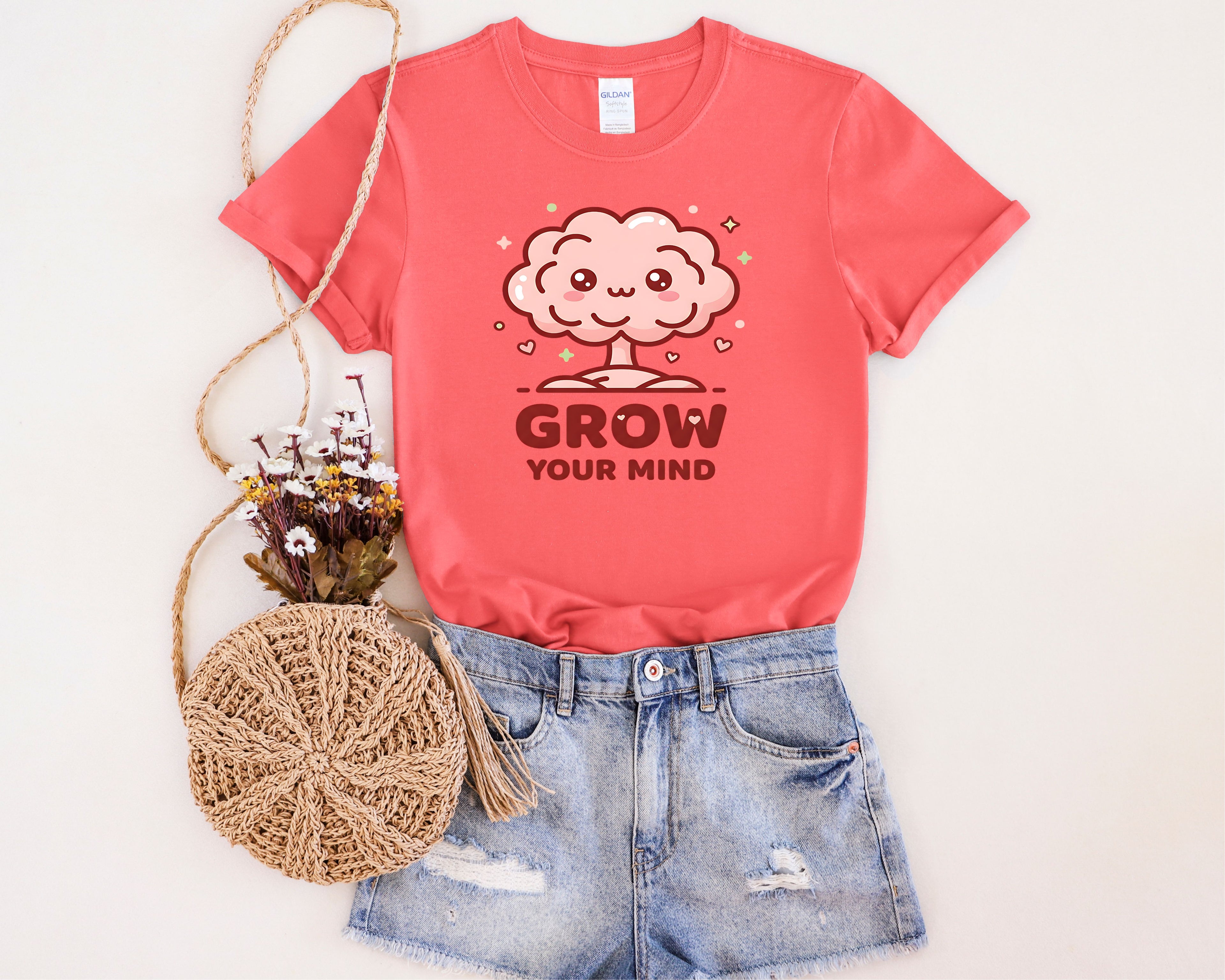 Kawaii Brain Tree Grow Your Mind T-Shirt