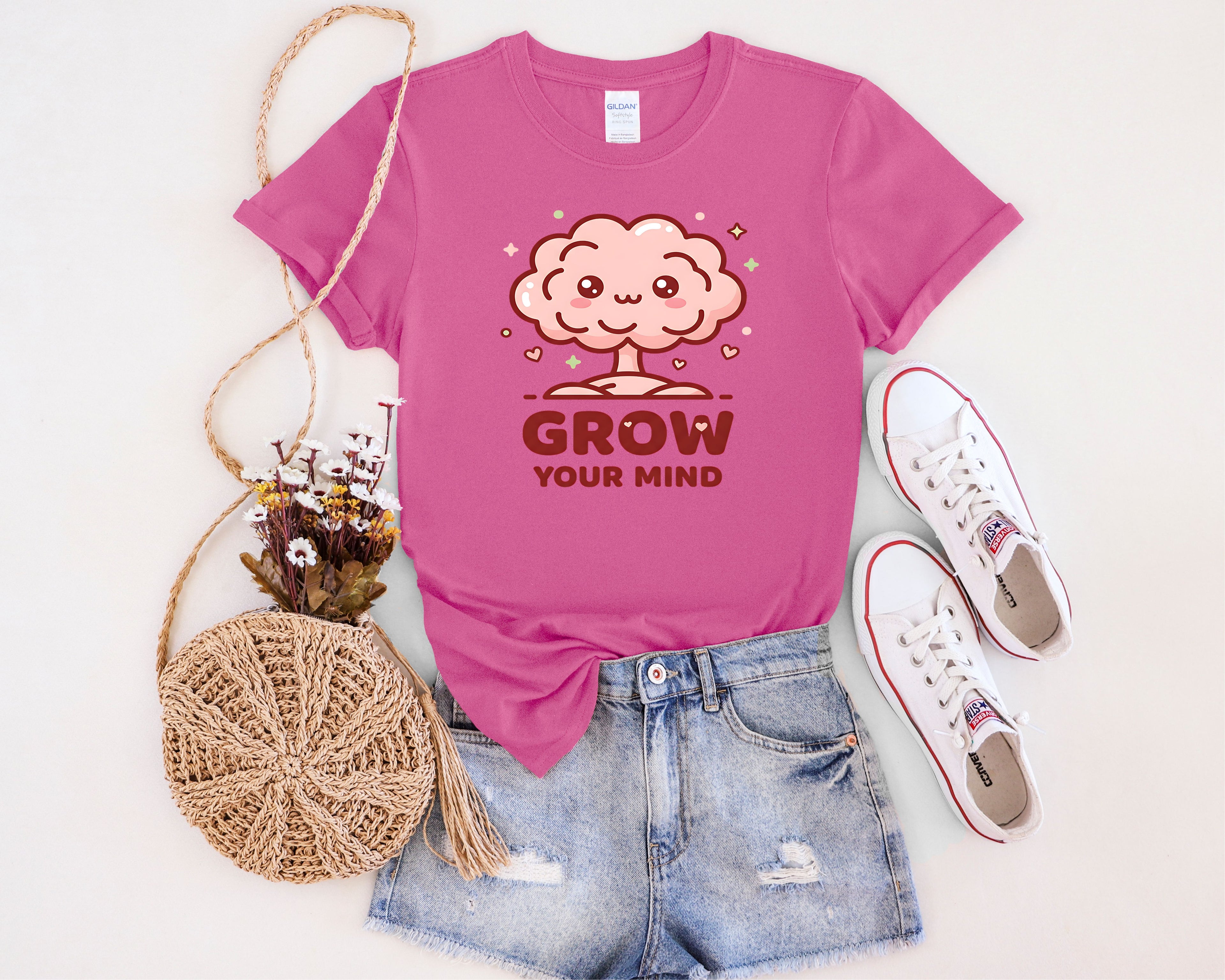 Kawaii Brain Tree Grow Your Mind T-Shirt