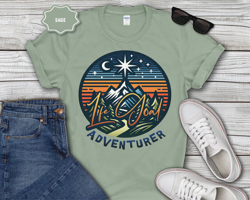 Life Goal Adventurer Camping Mountains T-Shirt