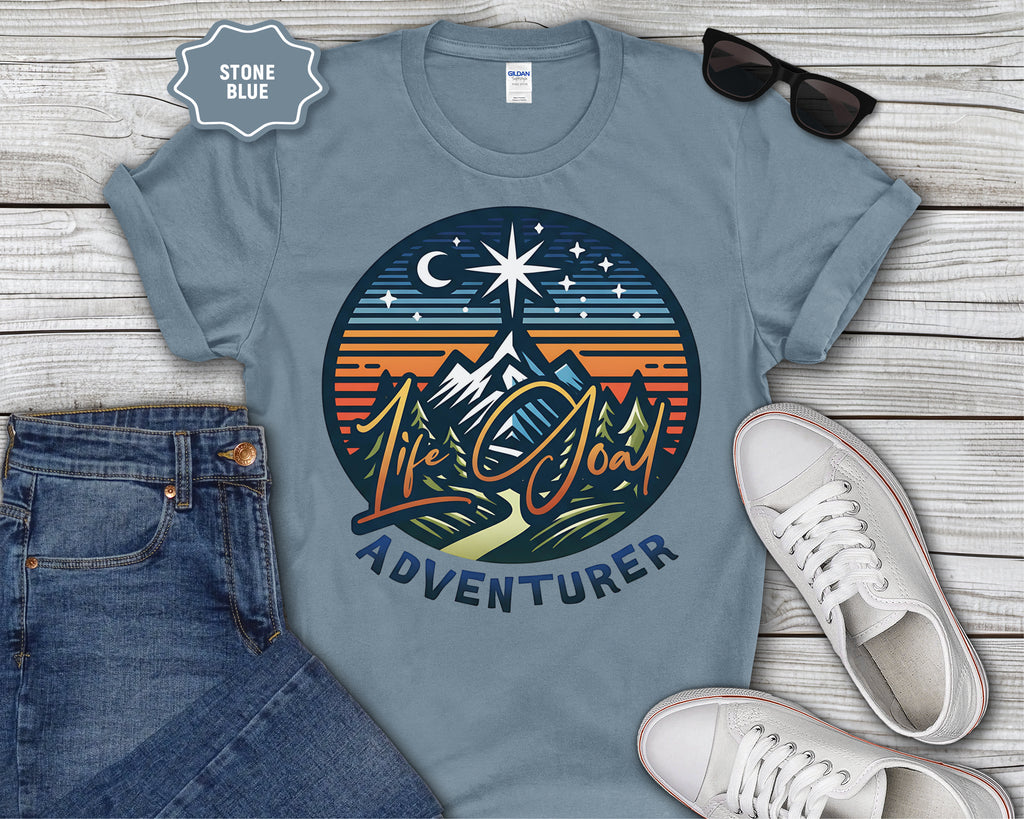 Life Goal Adventurer Camping Mountains T-Shirt