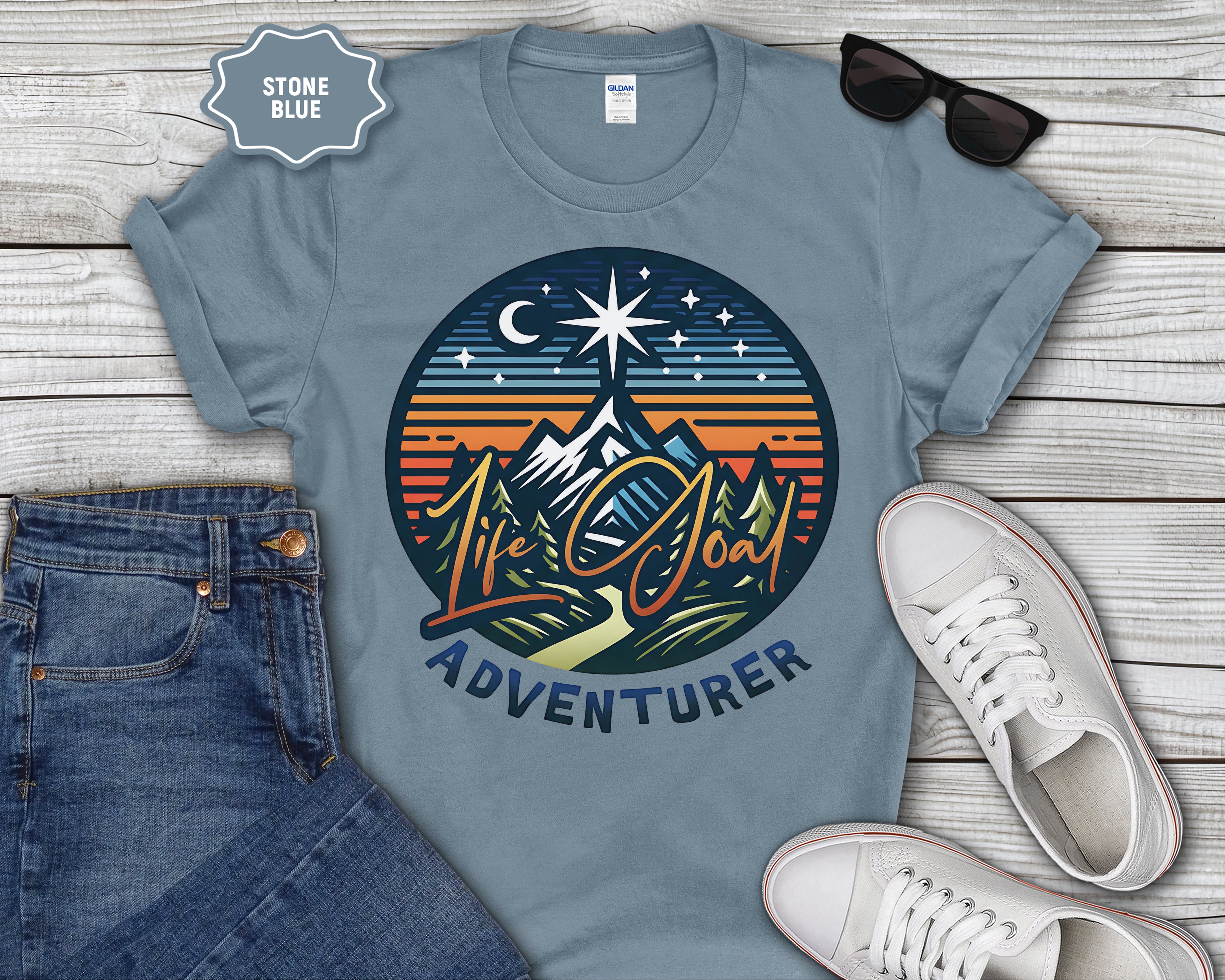 Life Goal Adventurer Camping Mountains T-Shirt