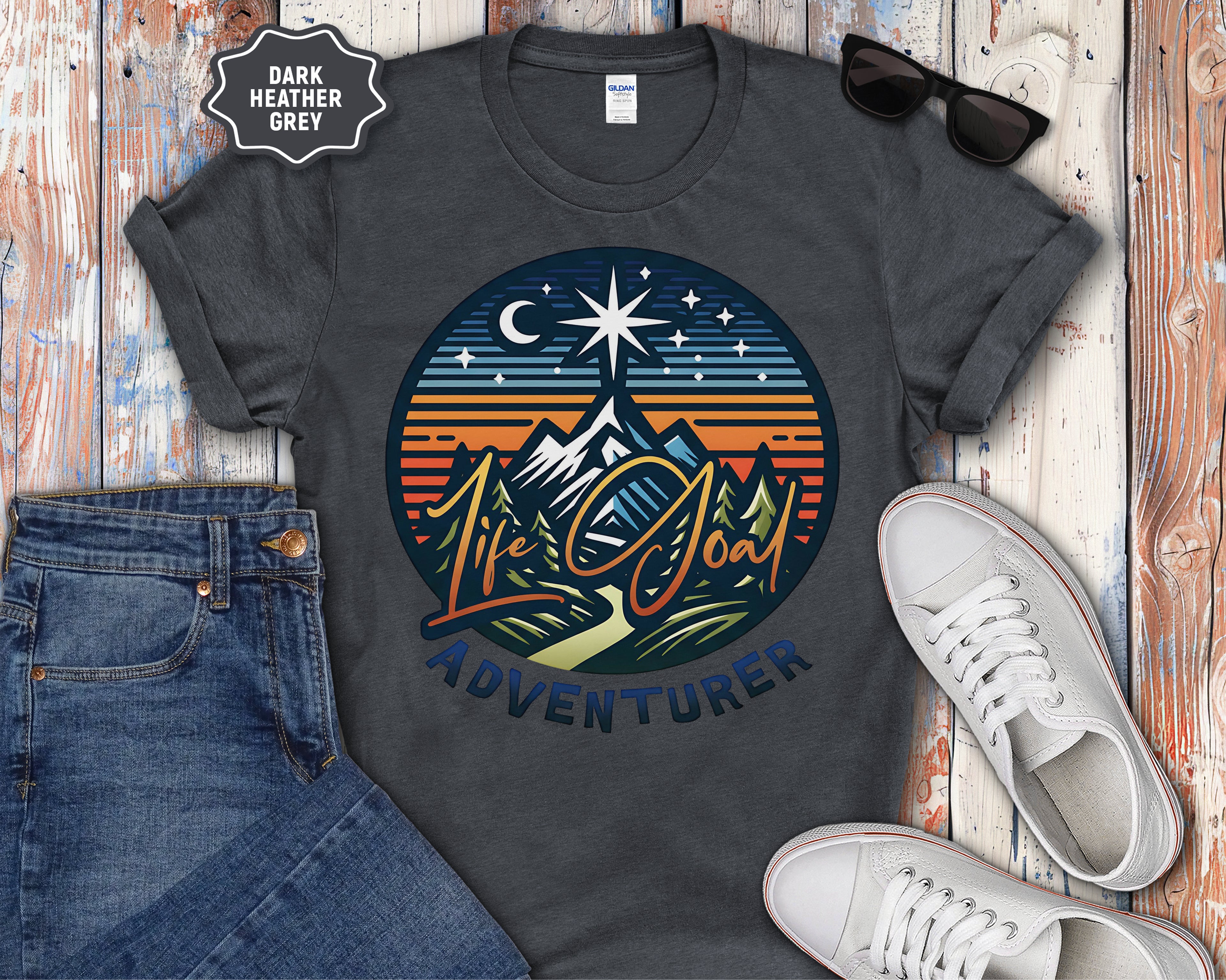 Life Goal Adventurer Camping Mountains T-Shirt