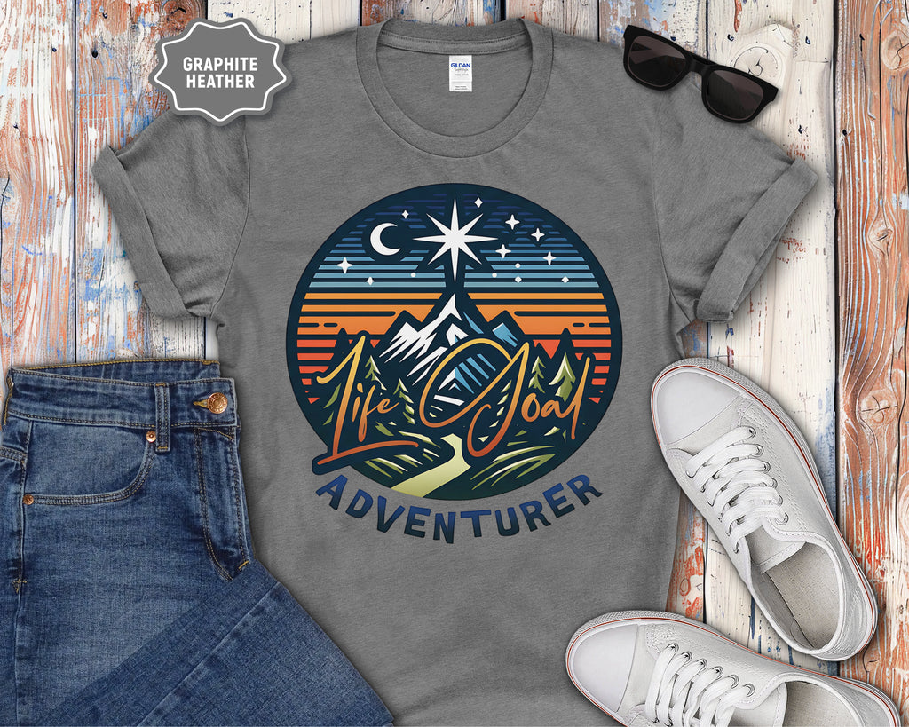 Life Goal Adventurer Camping Mountains T-Shirt