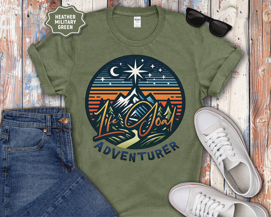 Life Goal Adventurer Camping Mountains T-Shirt