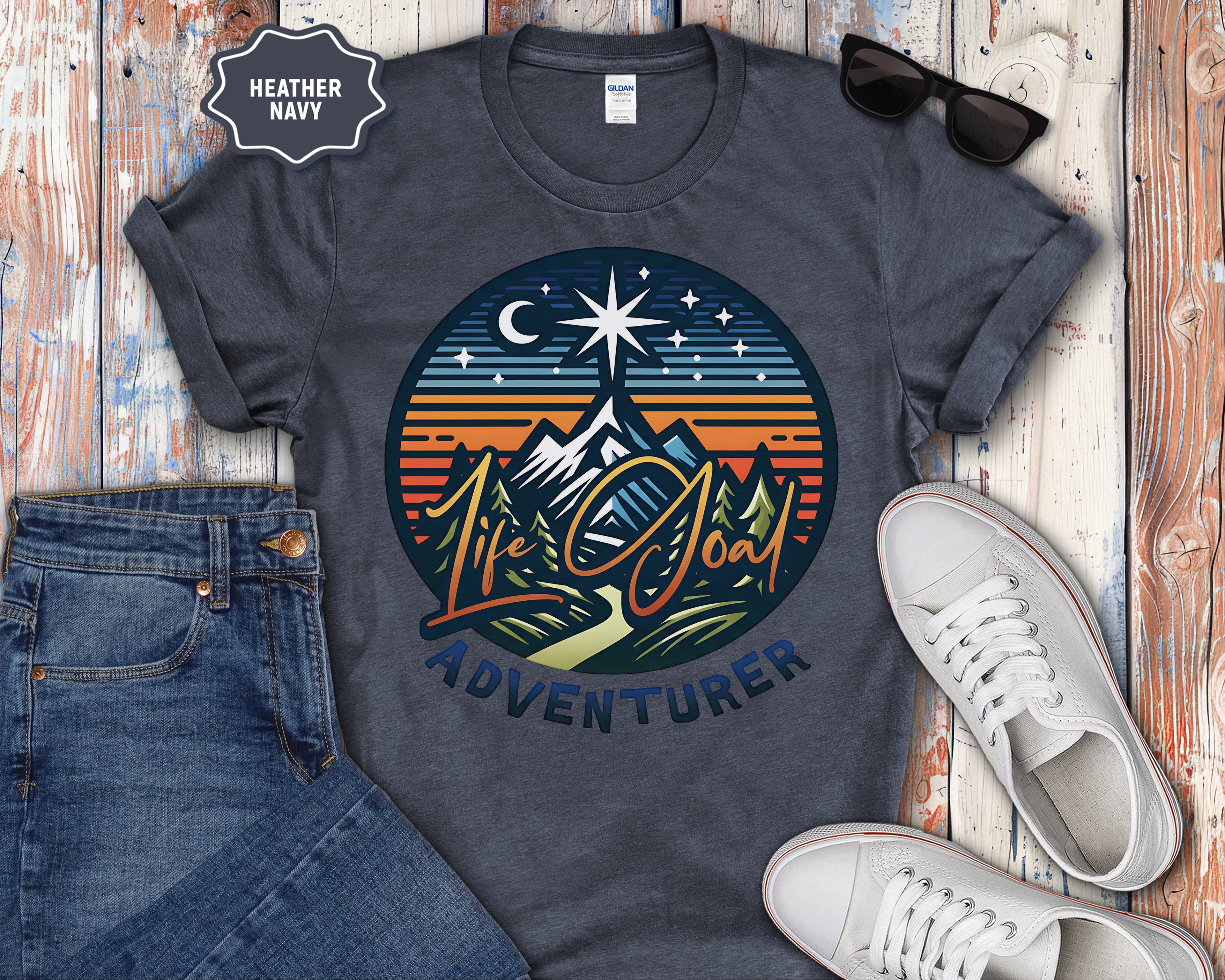 Life Goal Adventurer Camping Mountains T-Shirt
