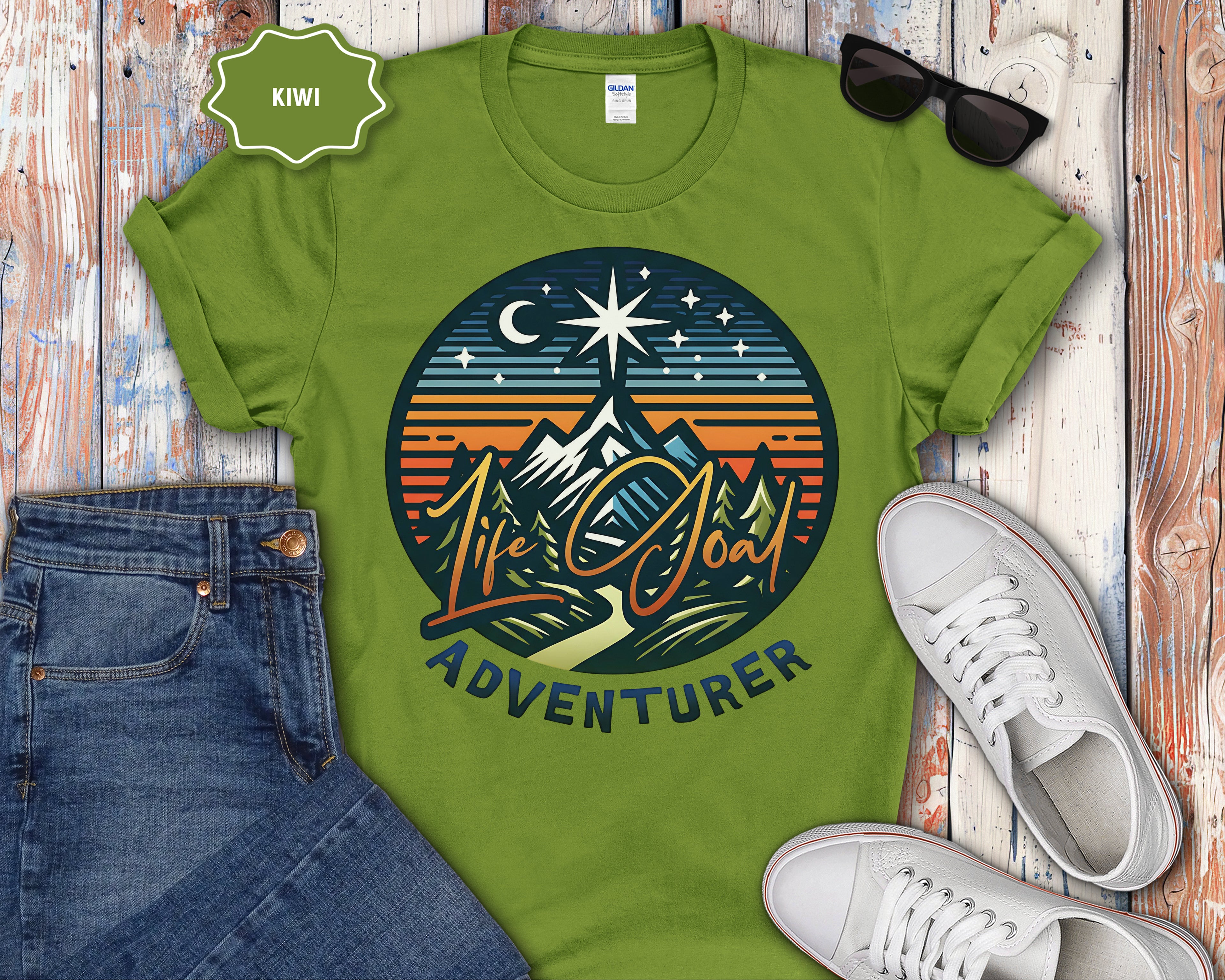 Life Goal Adventurer Camping Mountains T-Shirt