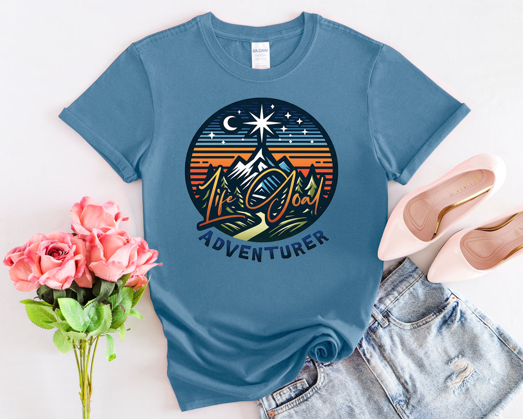 Life Goal Adventurer Camping Mountains T-Shirt