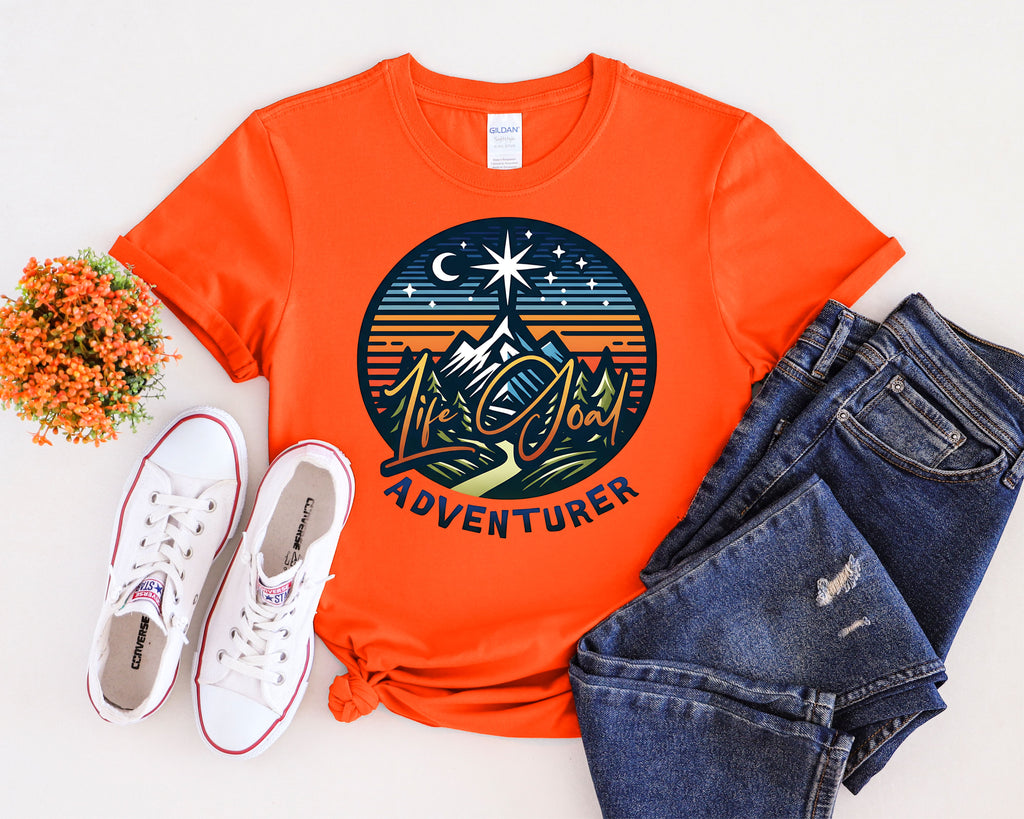 Life Goal Adventurer Camping Mountains T-Shirt