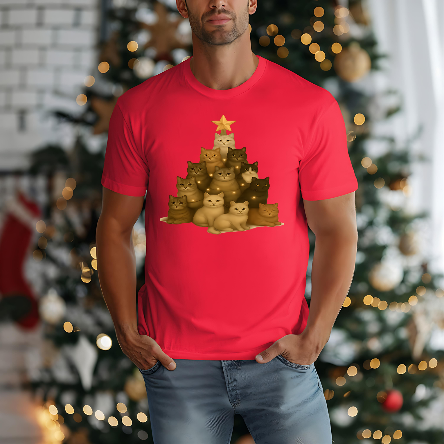 Cat Christmas Tree  T-Shirt