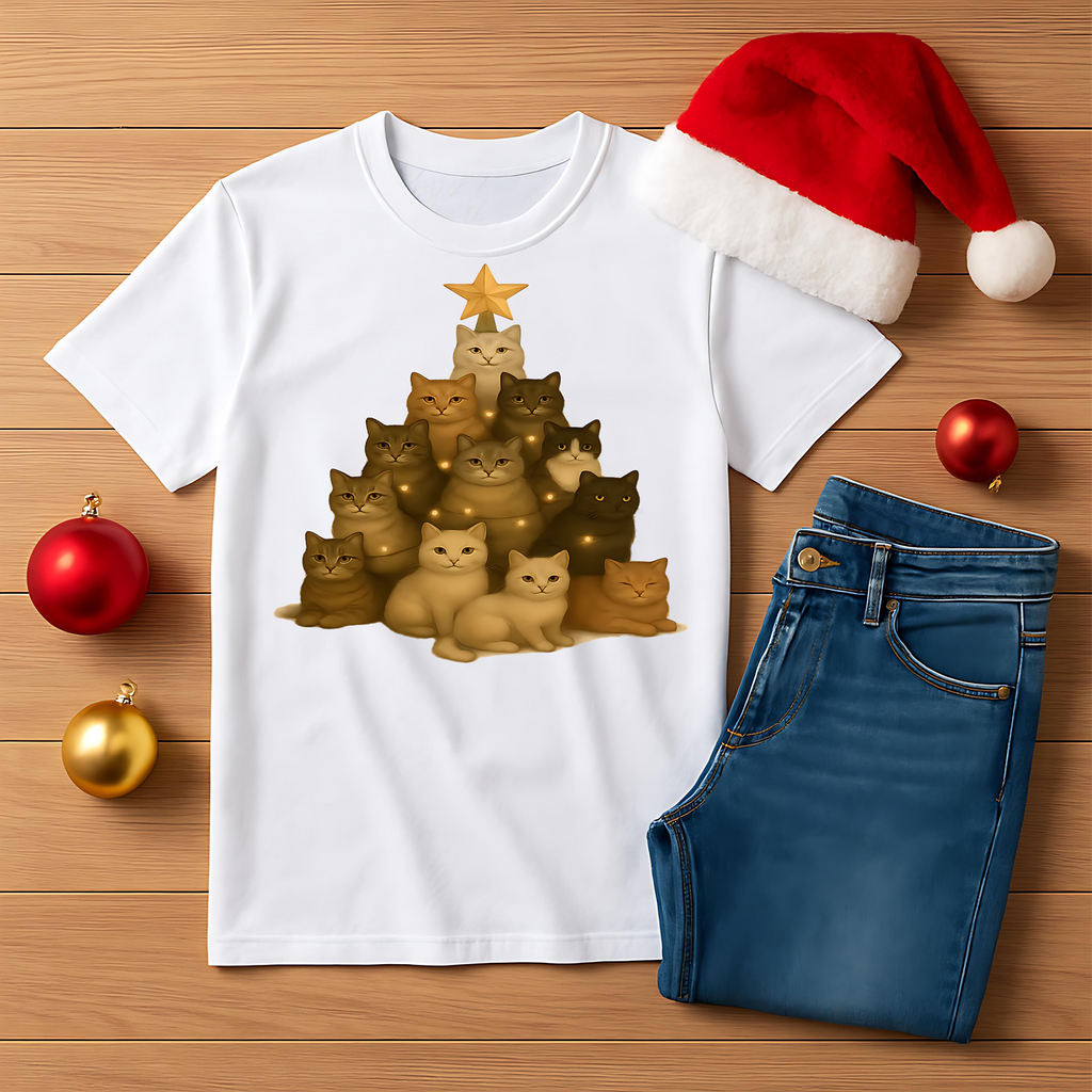 Cat Christmas Tree  T-Shirt