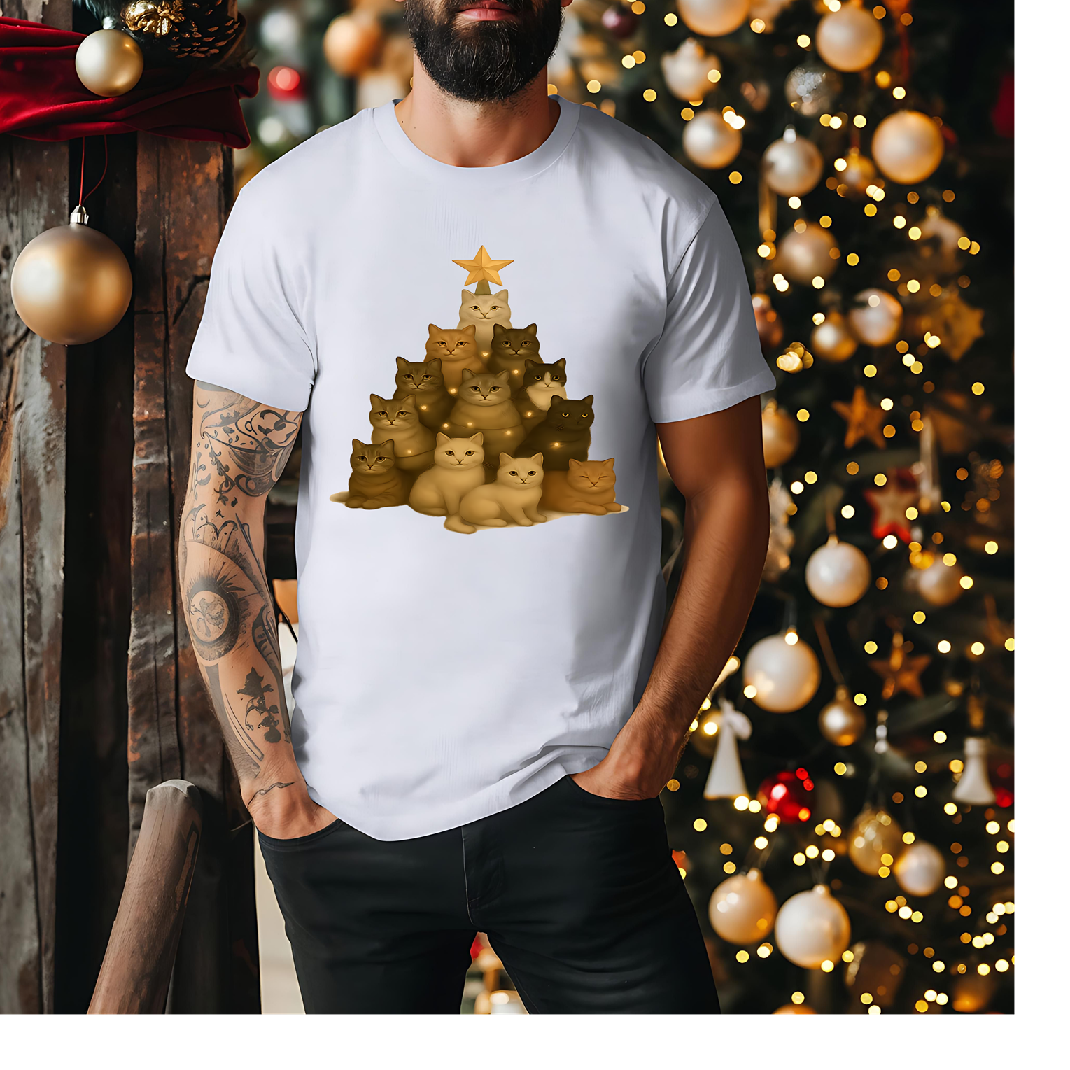 Cat Christmas Tree  T-Shirt