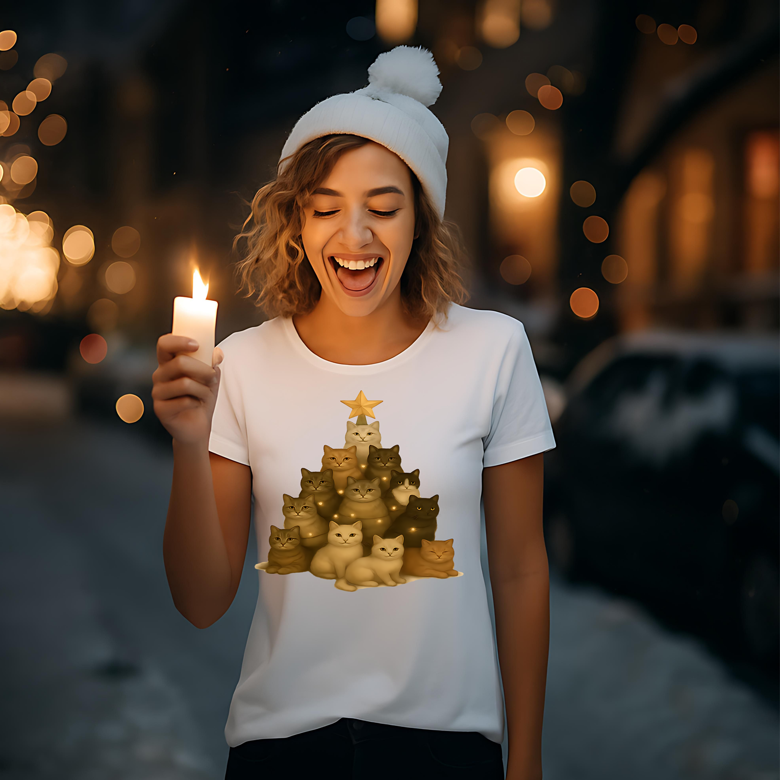 Cat Christmas Tree  T-Shirt