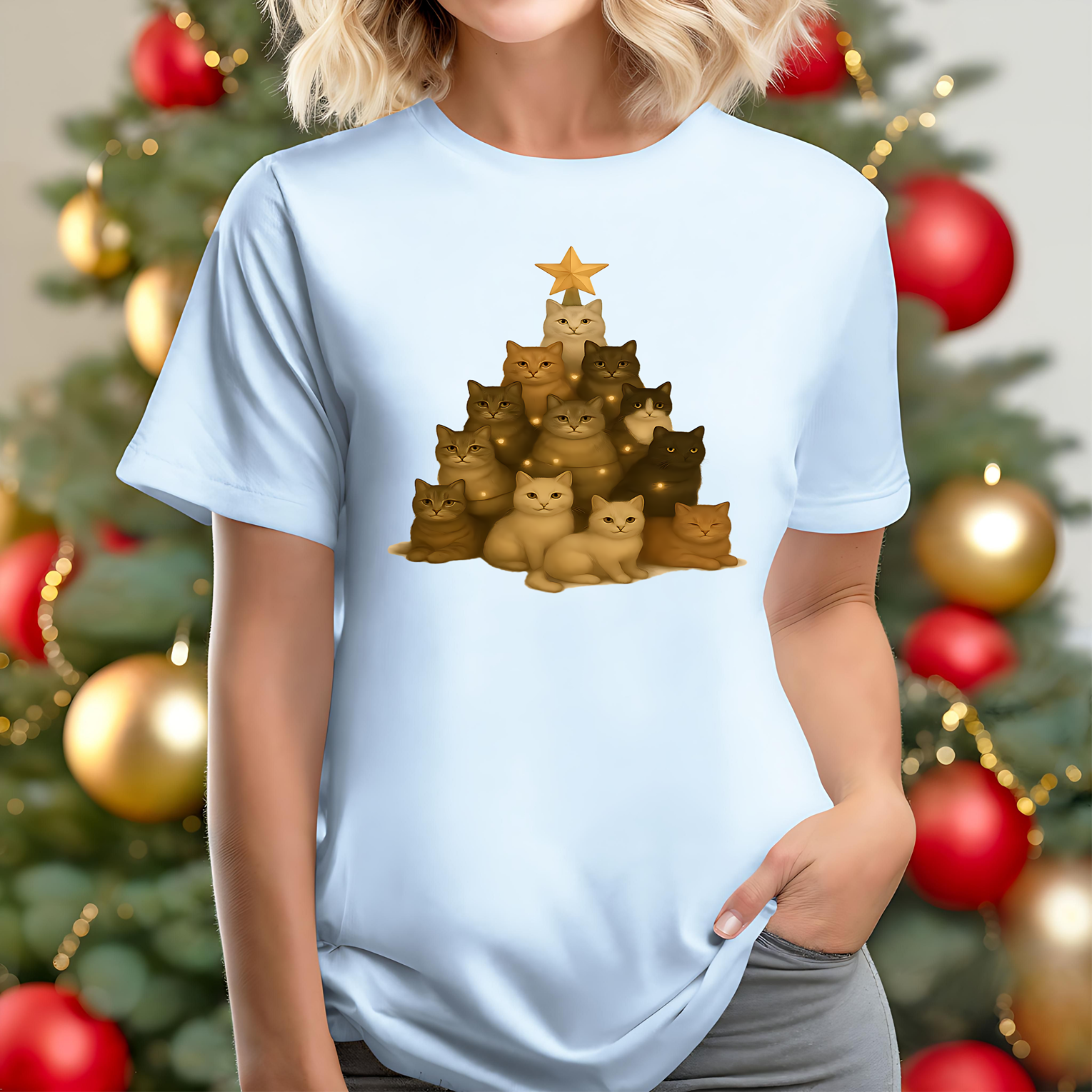 Cat Christmas Tree  T-Shirt