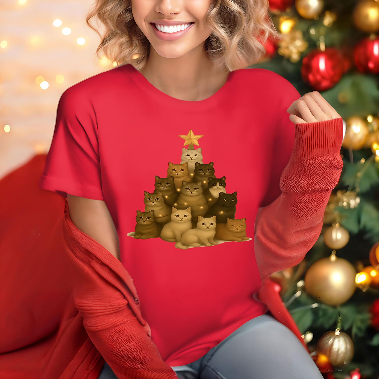 Cat Christmas Tree  T-Shirt