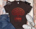 Grow Your Mind brain tree T-Shirt | educational mindfulness tee