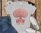 Grow Your Mind brain tree T-Shirt | educational mindfulness tee