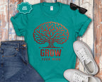 Grow Your Mind brain tree T-Shirt | educational mindfulness tee