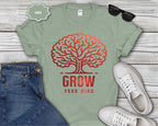Grow Your Mind brain tree T-Shirt | educational mindfulness tee