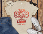 Grow Your Mind brain tree T-Shirt | educational mindfulness tee