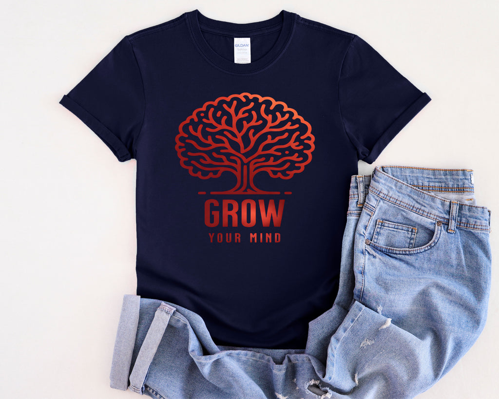 Grow Your Mind brain tree T-Shirt | educational mindfulness tee