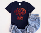 Grow Your Mind brain tree T-Shirt | educational mindfulness tee