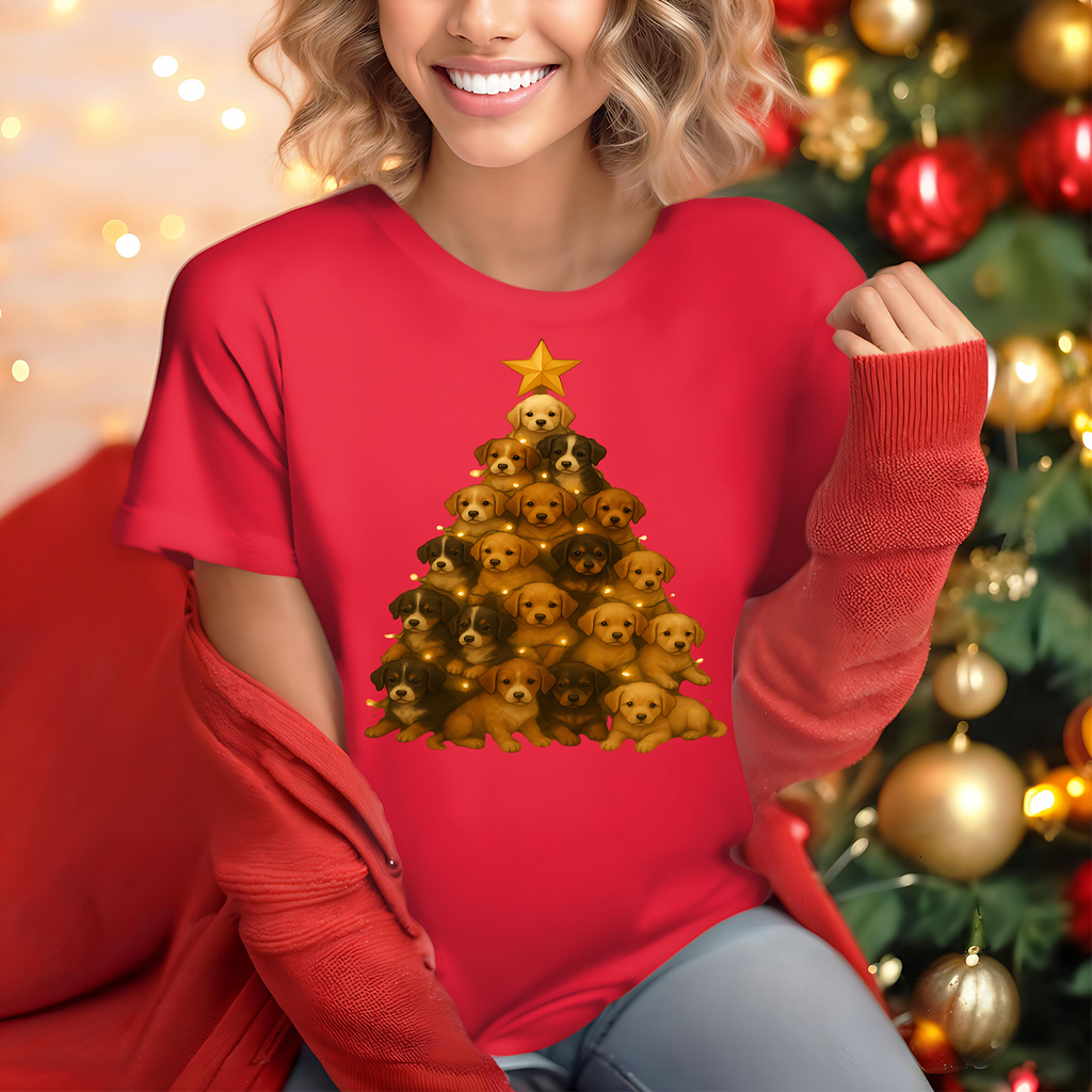 Puppy Christmas Tree T-Shirt