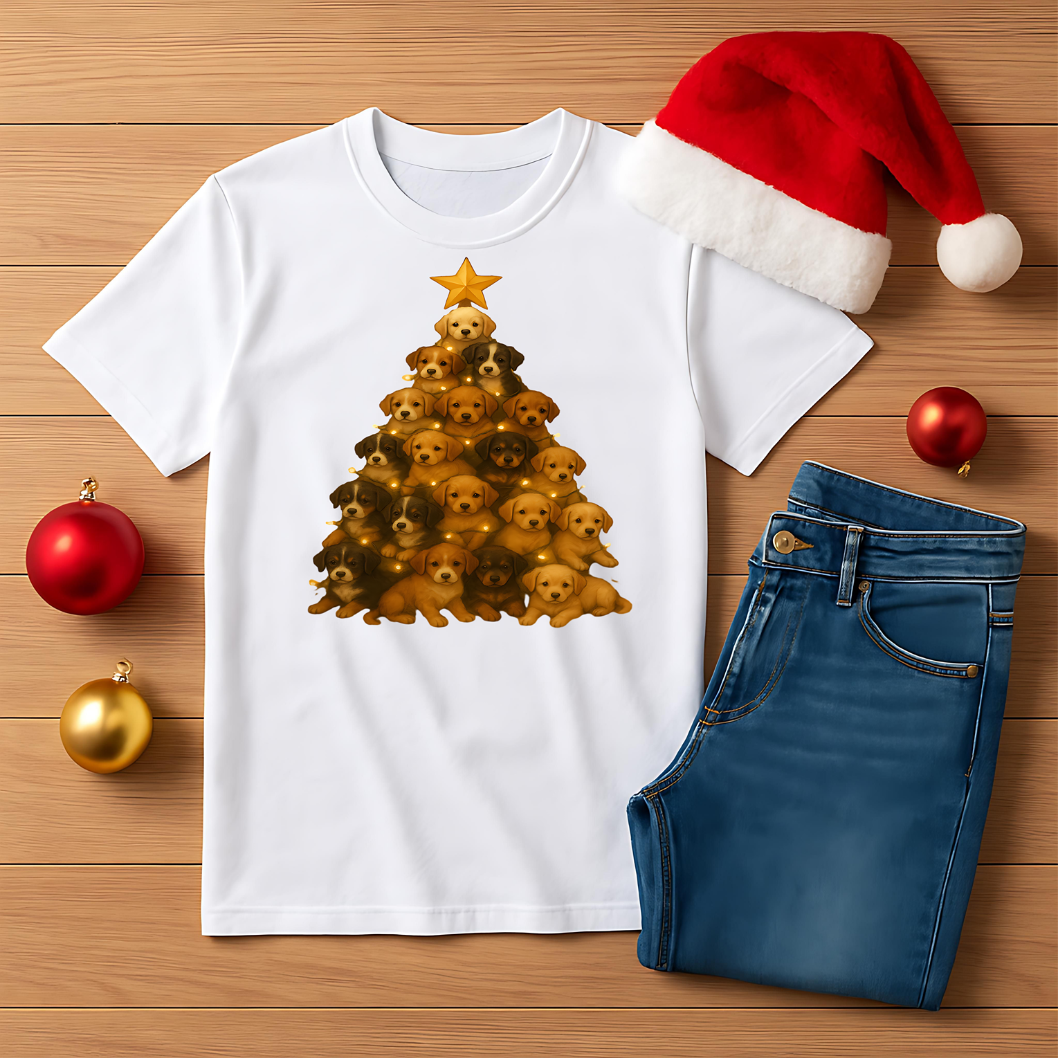 Puppy Christmas Tree T-Shirt