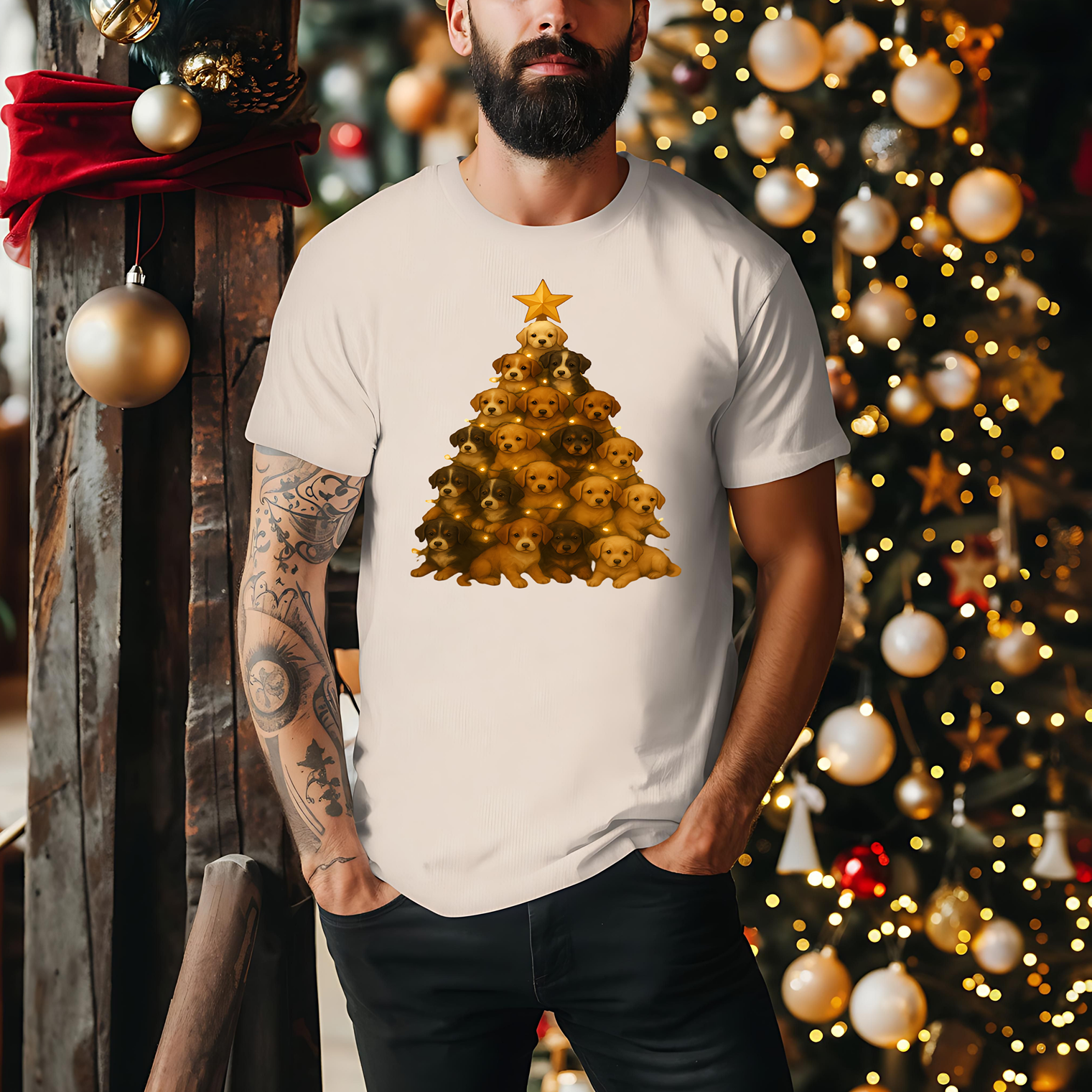 Puppy Christmas Tree T-Shirt