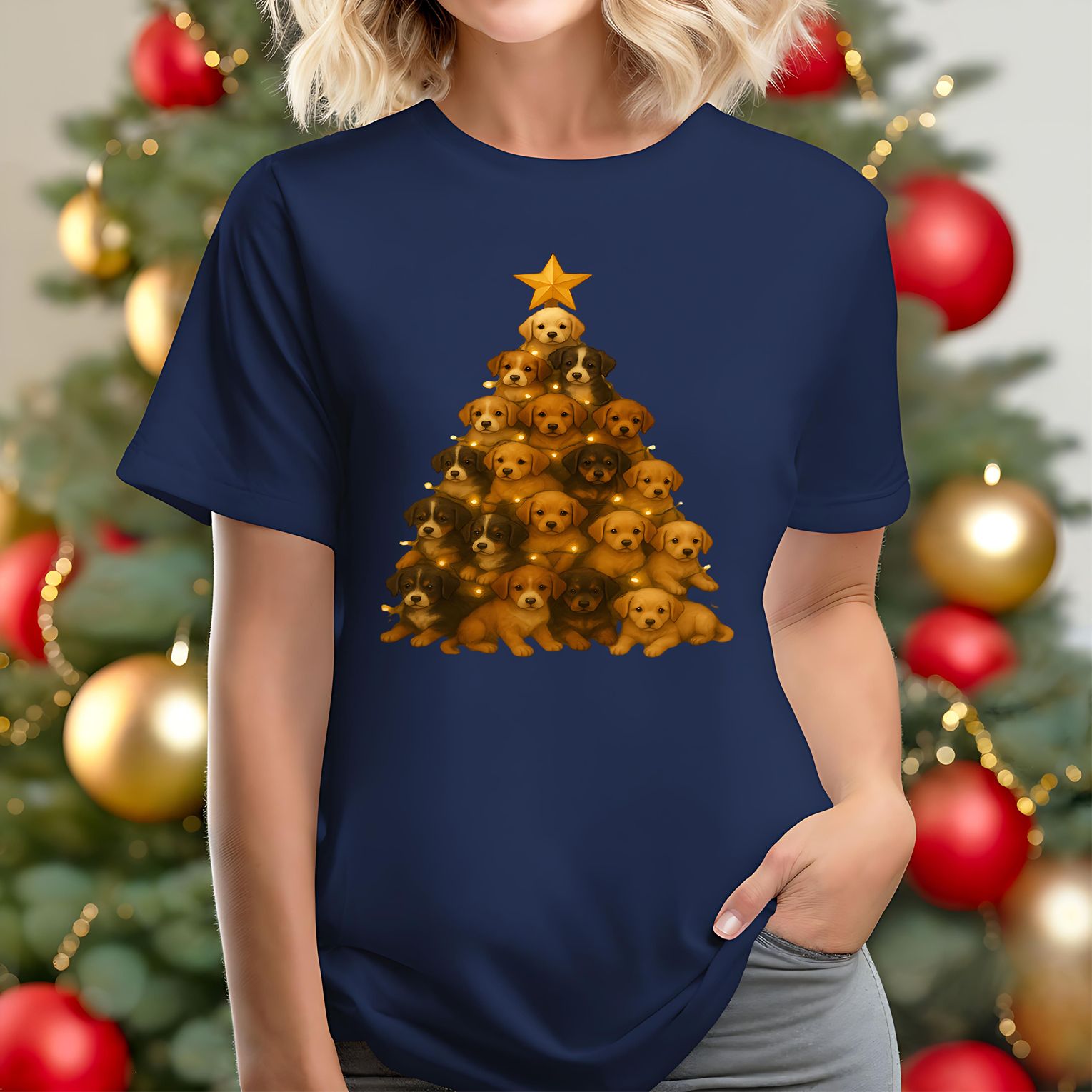 Puppy Christmas Tree T-Shirt