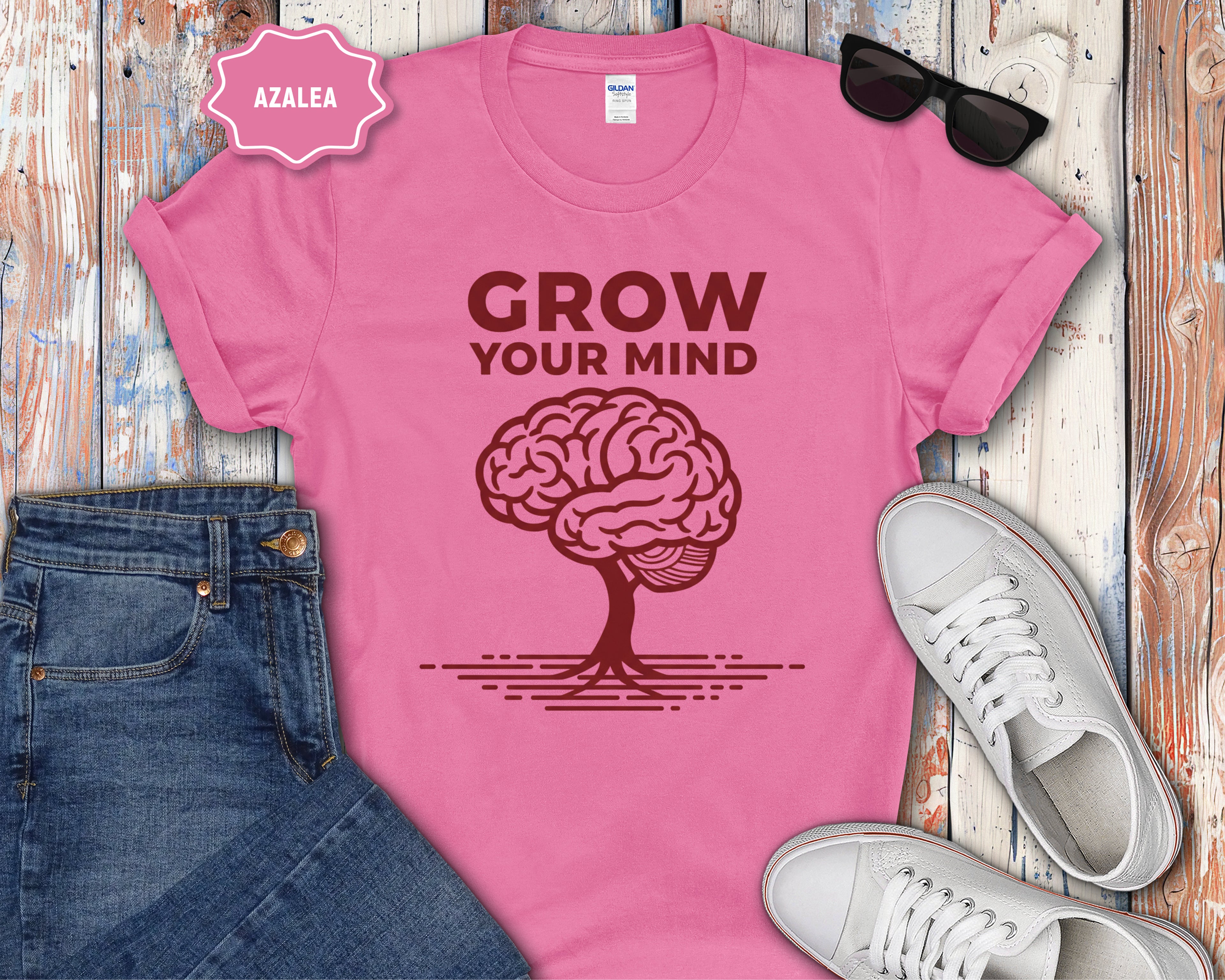 Grow Your Mind brain tree T-Shirt