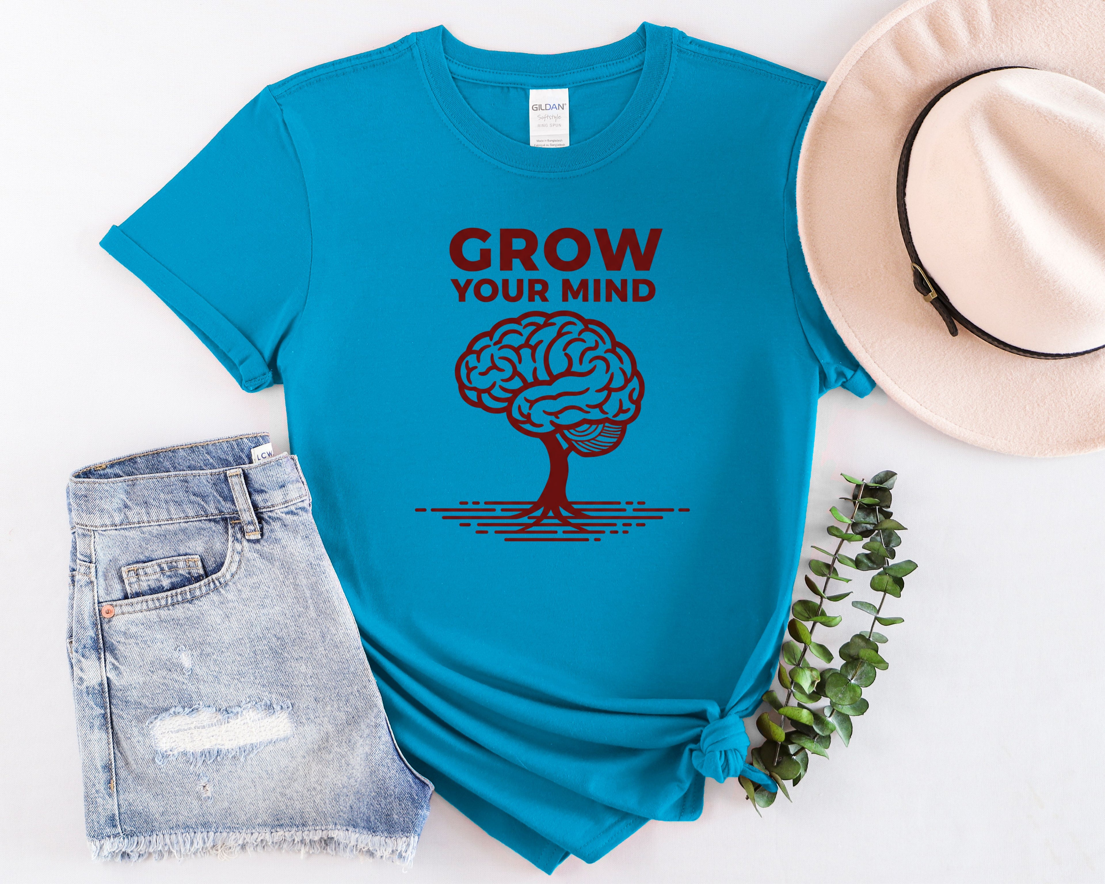 Grow Your Mind brain tree T-Shirt