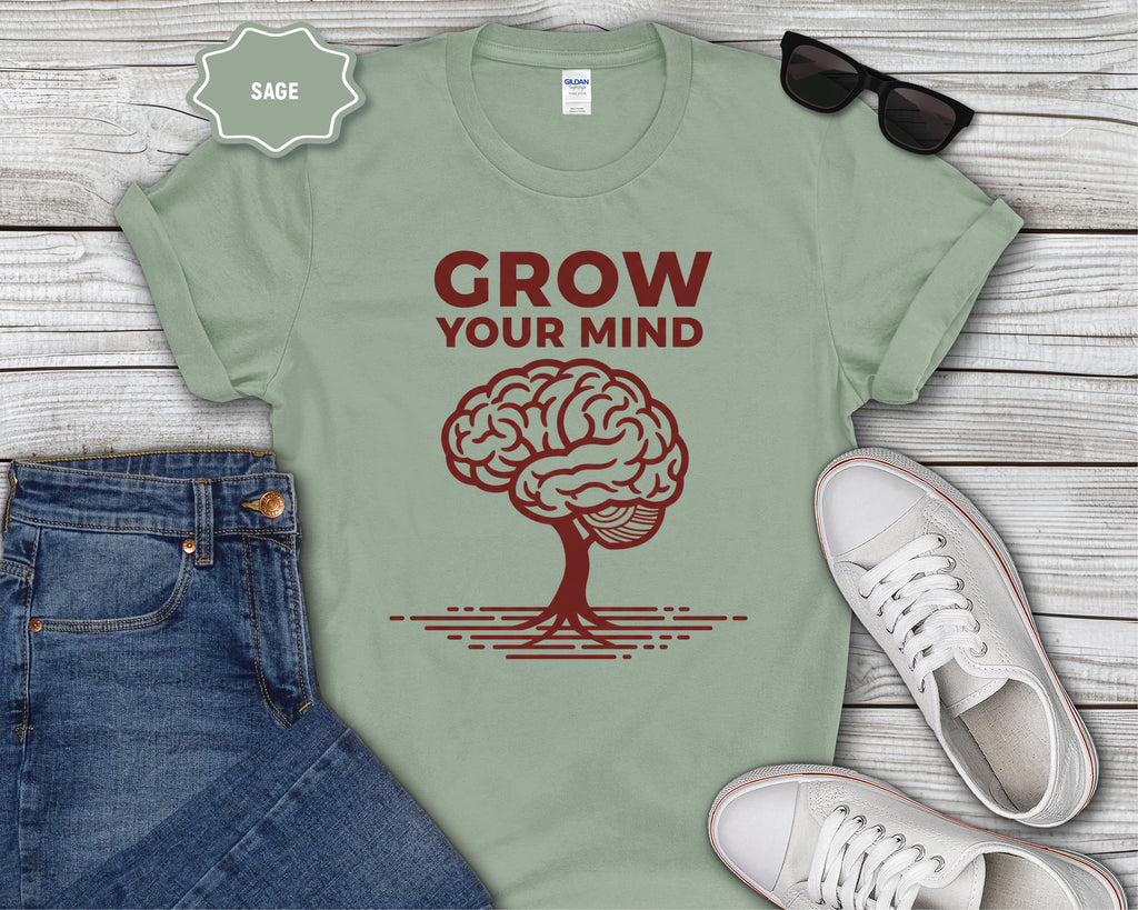Grow Your Mind brain tree T-Shirt