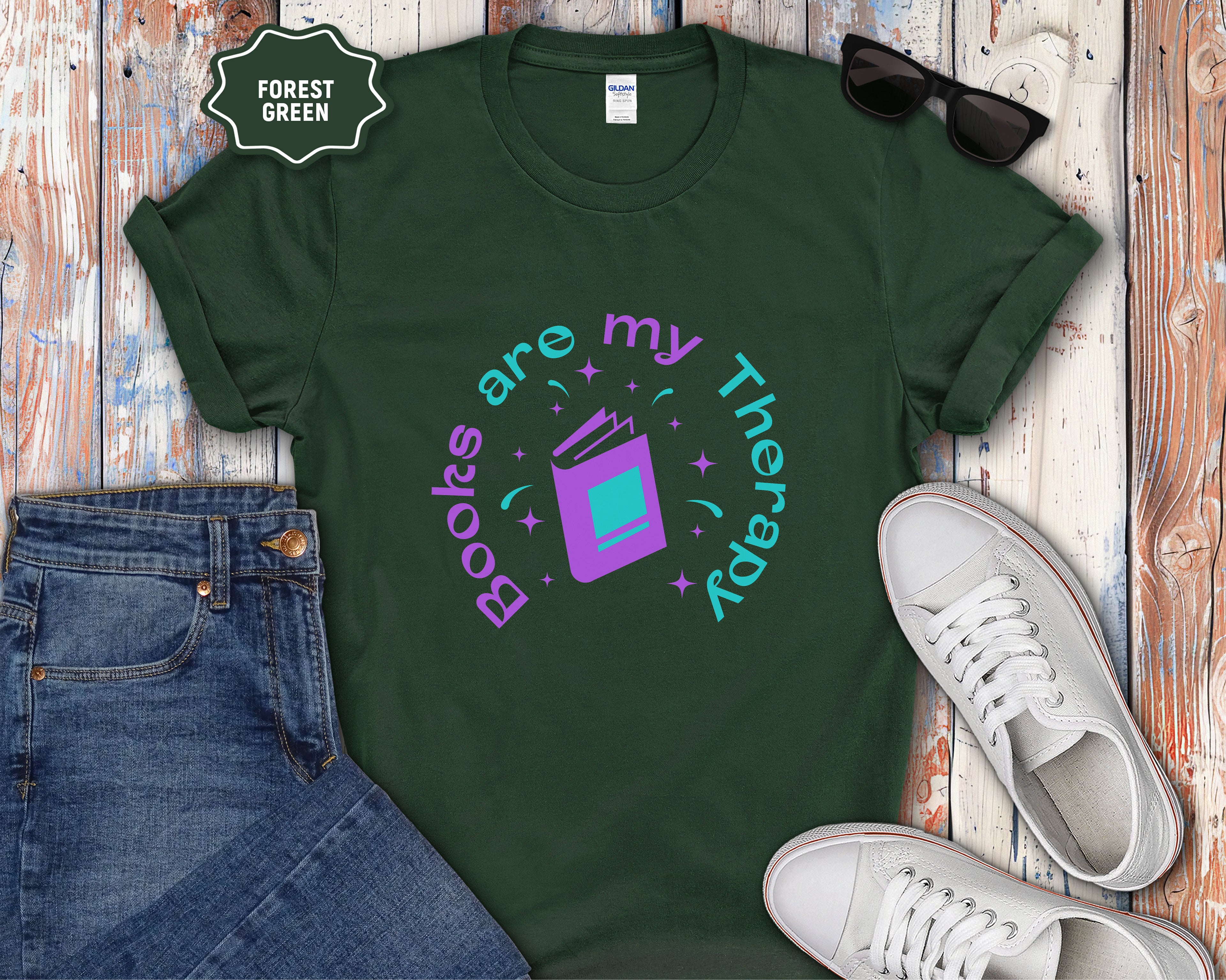 Books Are My Therapy Book Lover T-Shirt