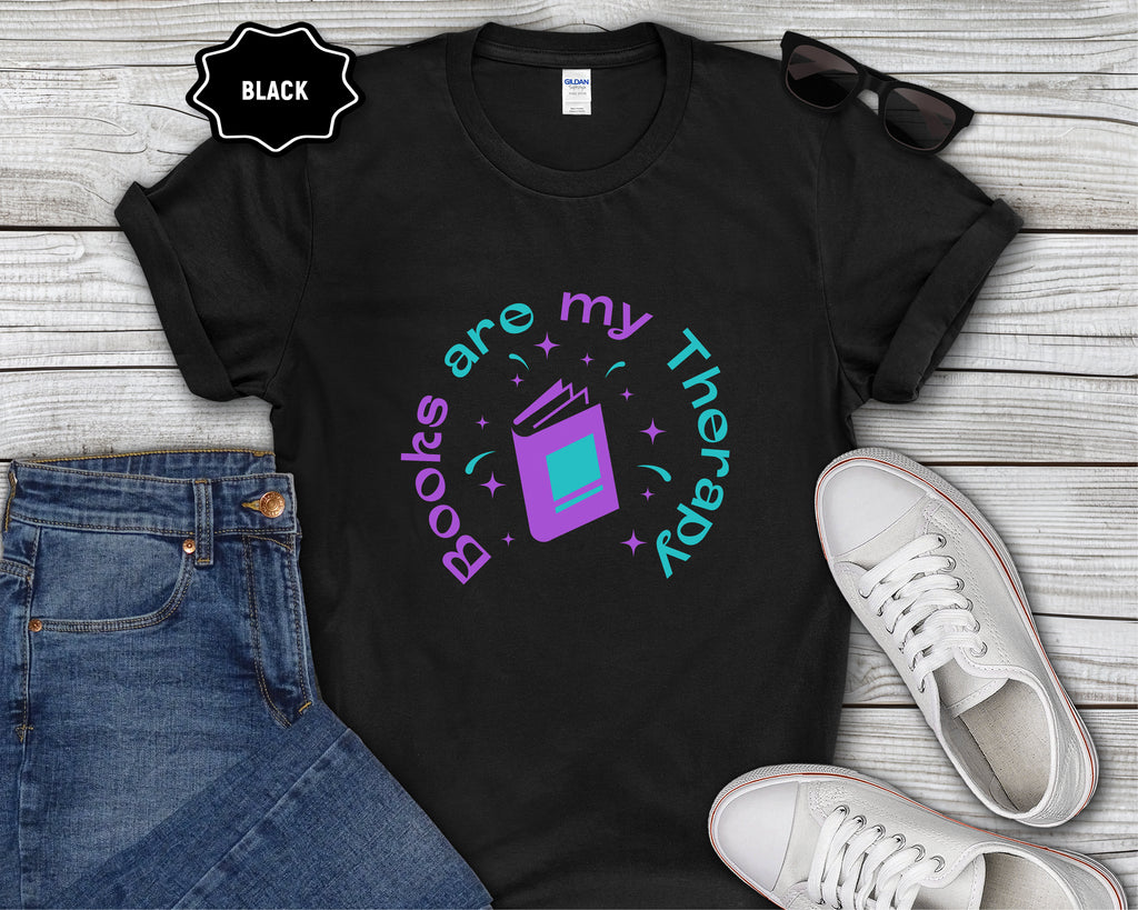 Books Are My Therapy Book Lover T-Shirt