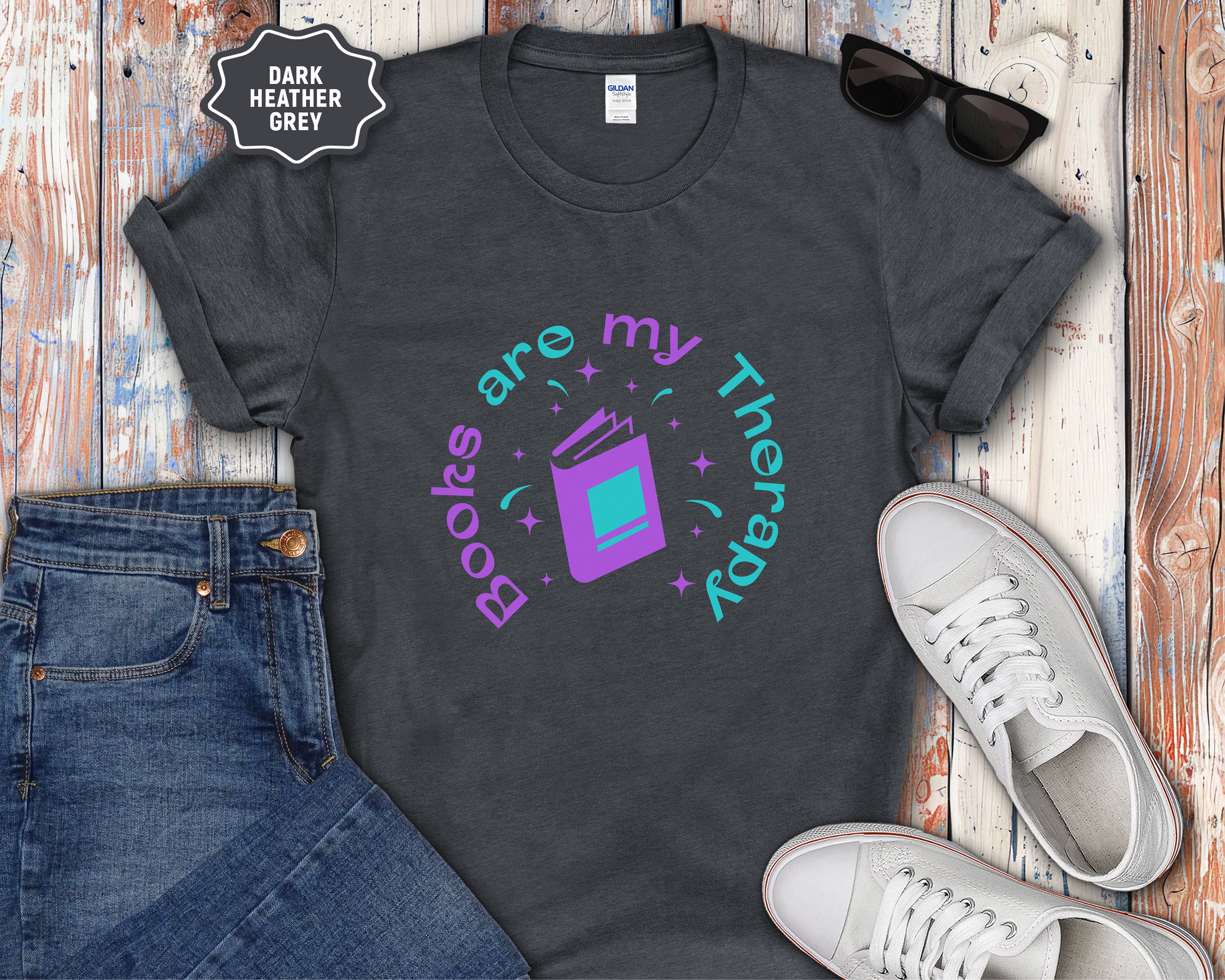Books Are My Therapy Book Lover T-Shirt