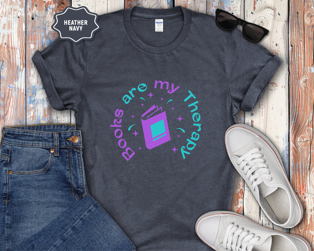 Books Are My Therapy Book Lover T-Shirt